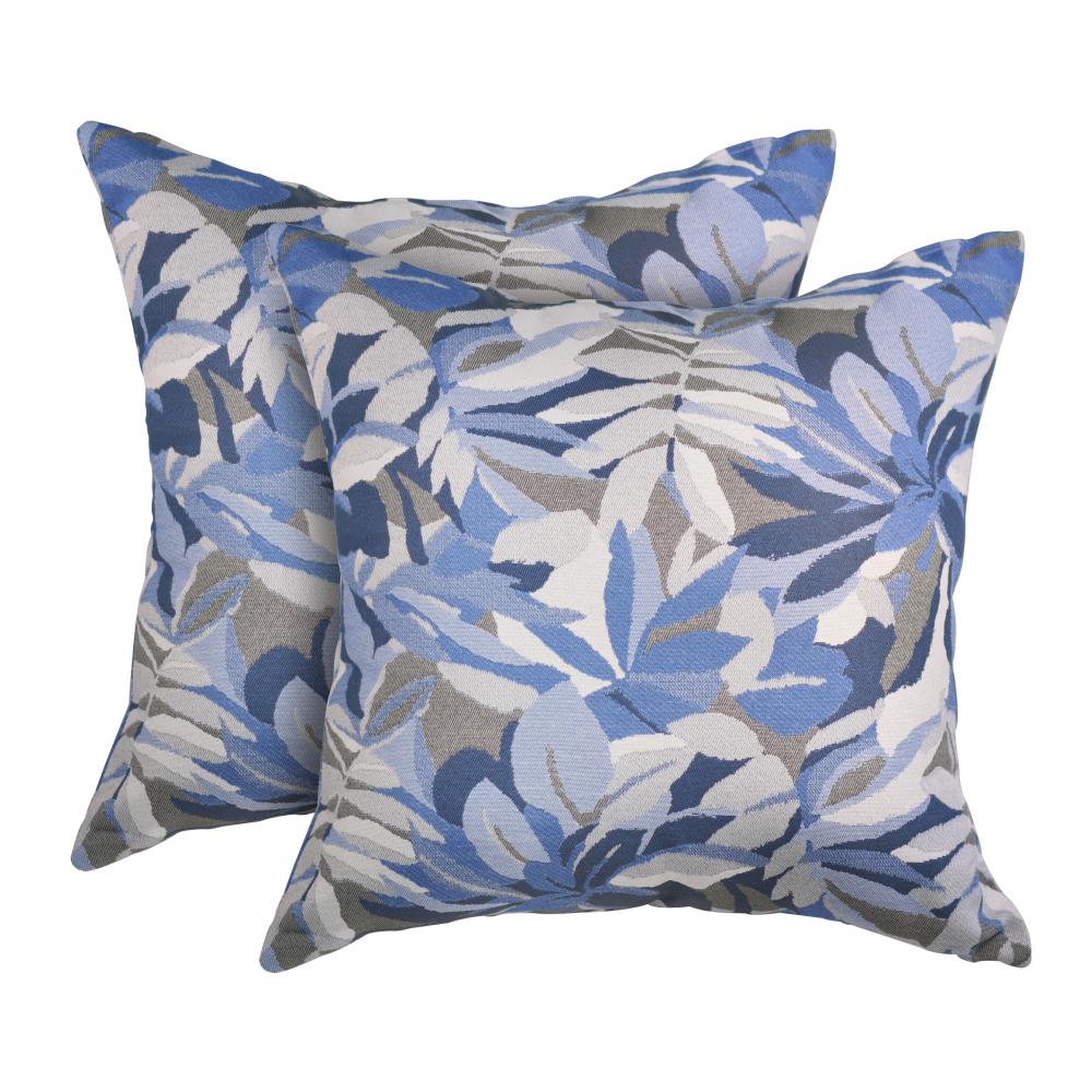 Astella KT2-TP24-FA23 Pacifica 2-Pack Floral Dewey Blue Square Throw Pillow