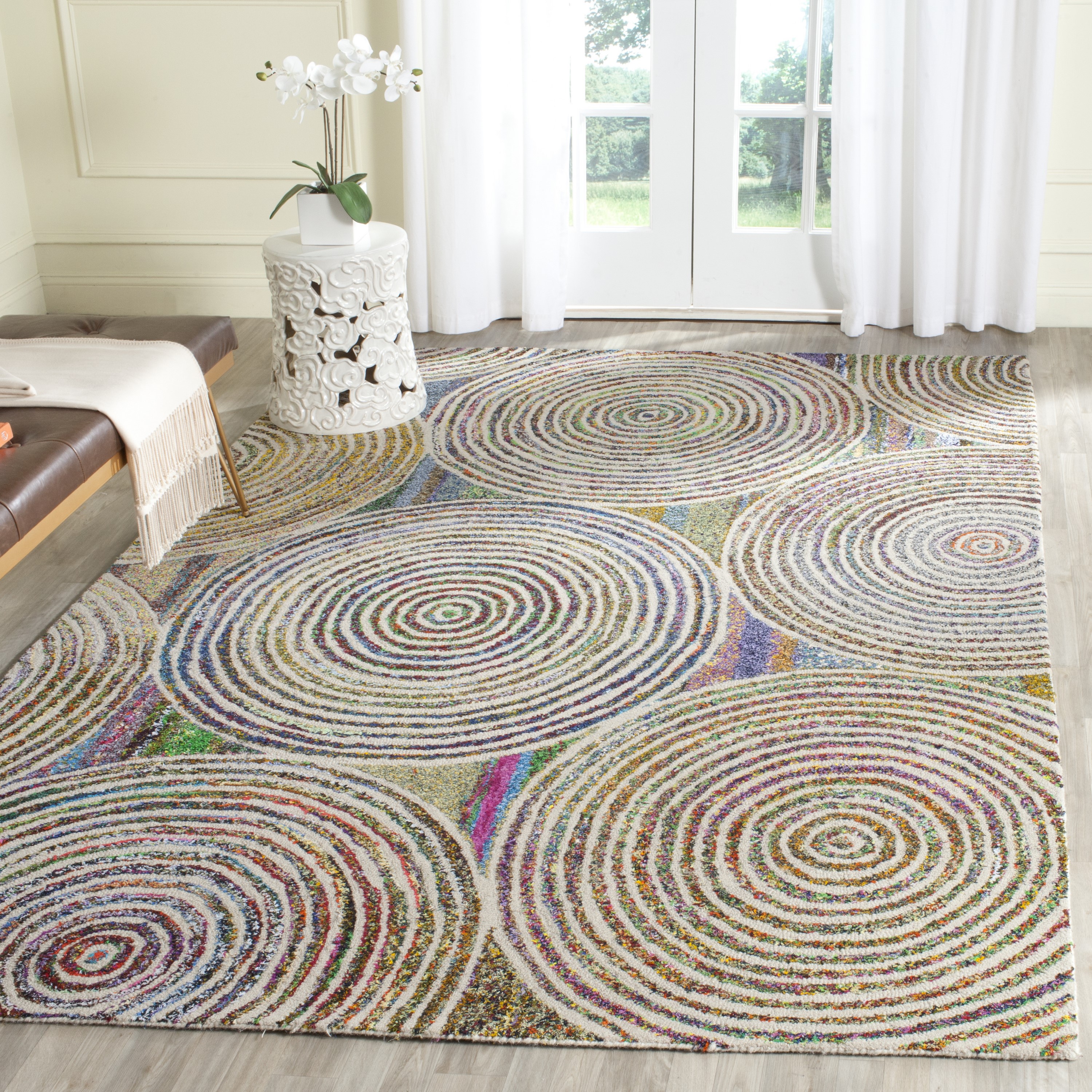 Nantucket 4' x 4' Multicolor Hand-Tufted Wool Square Rug