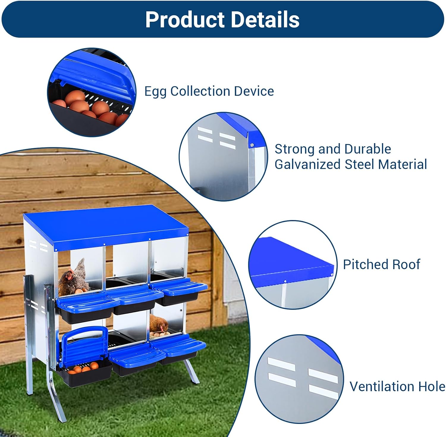 IdealHouse Walk In Metal Chicken Coop Silver Round Tube Chicken Run ...
