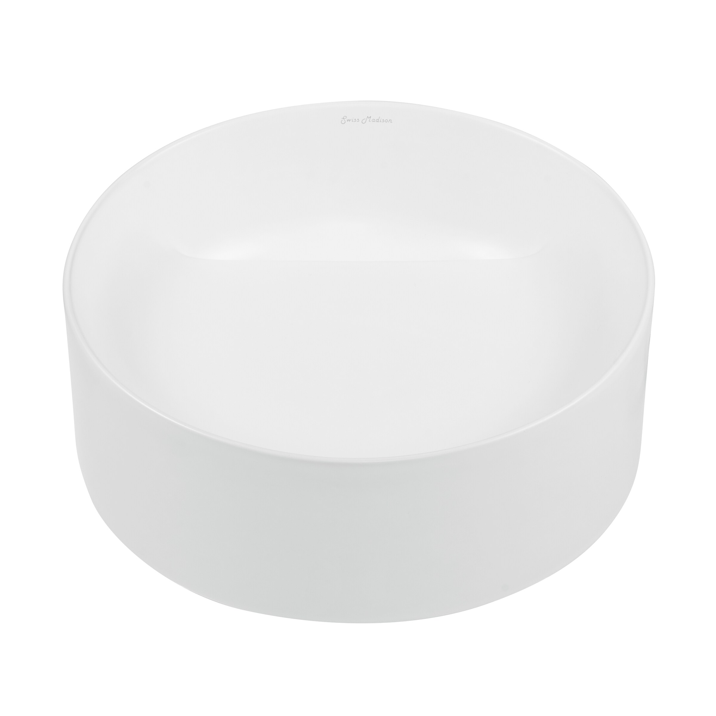 Swiss Madison SM-25-VSVEV03WH Vevey Ceramic Vessel Round Modern Matte White Bathroom Sink ( 20.5-Inches x 20.5-Inches )