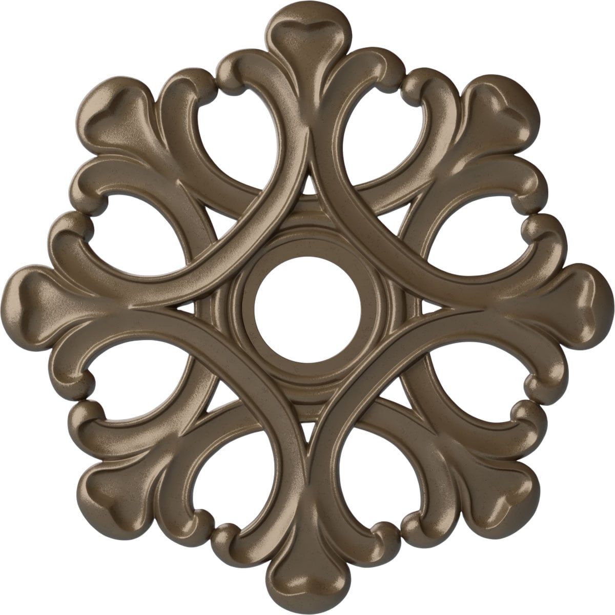 Ekena Millwork CM20ANWSS Angel 20.875-in W x 20.875-in L Painted Warm Silver Polyurethane Whole Ceiling Medallion