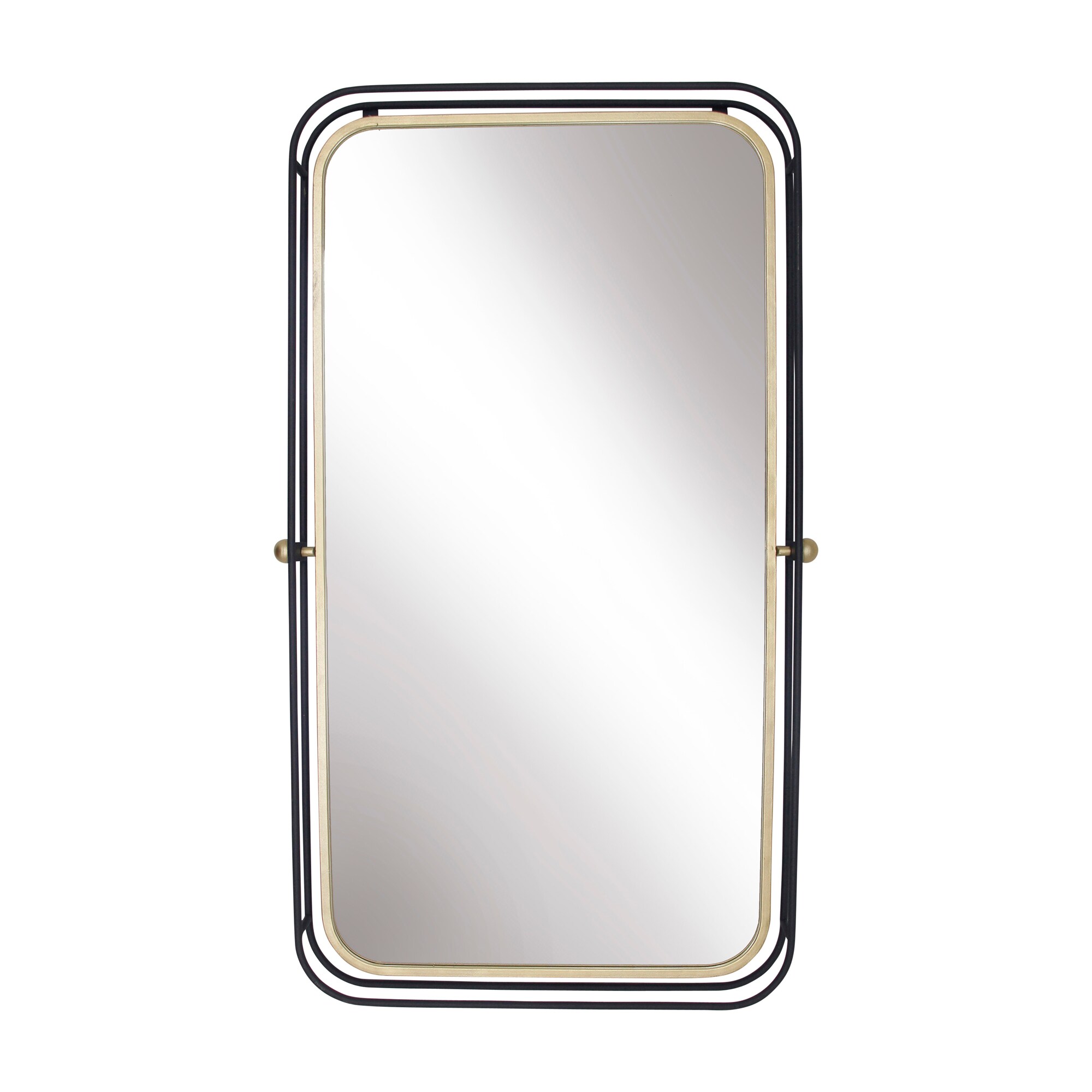 Sagebrook Home 14925 21-in W x 36-in H Black Framed Wall Mirror