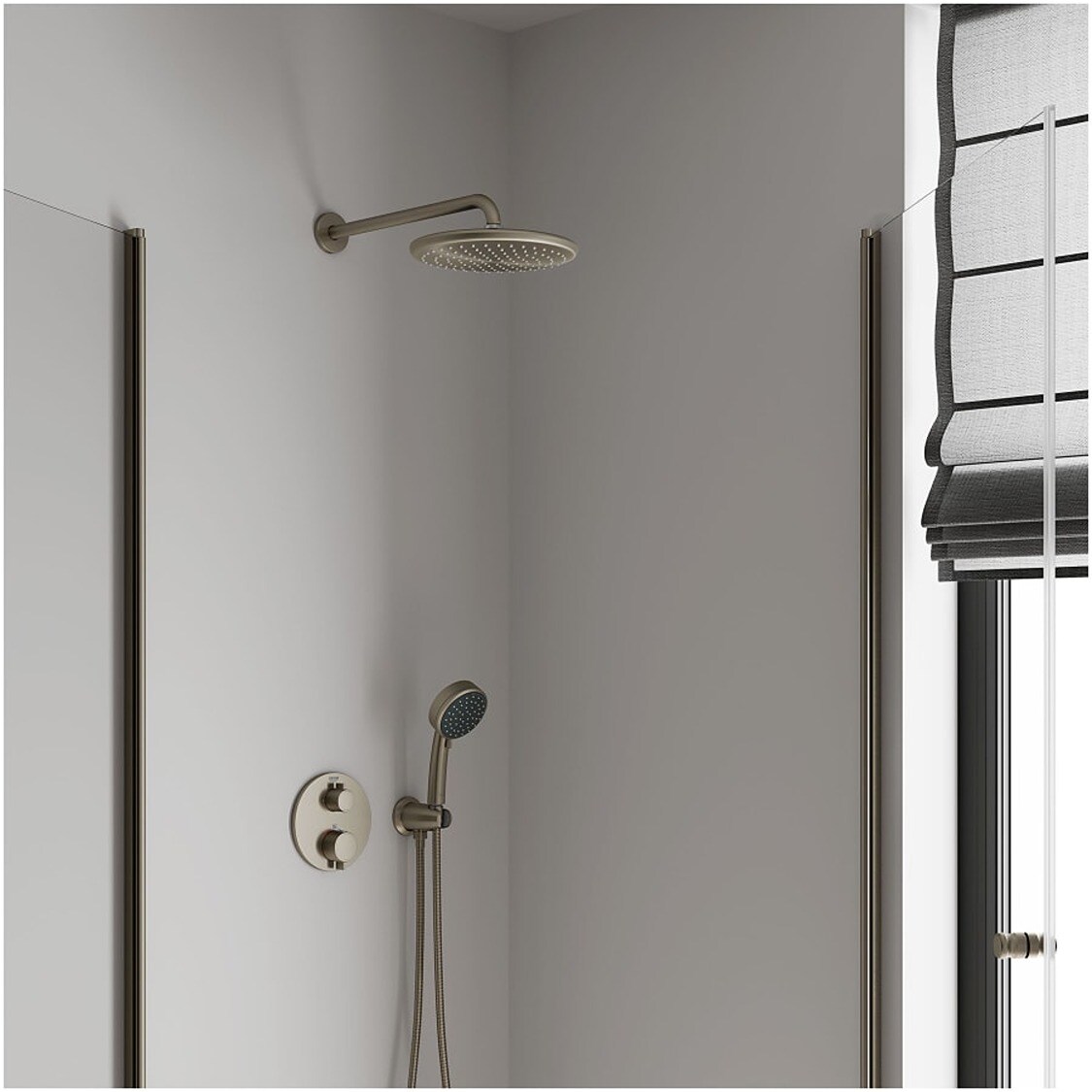 GROHE Chrome Single Function Round Shower Faucet in the Shower Faucets ...