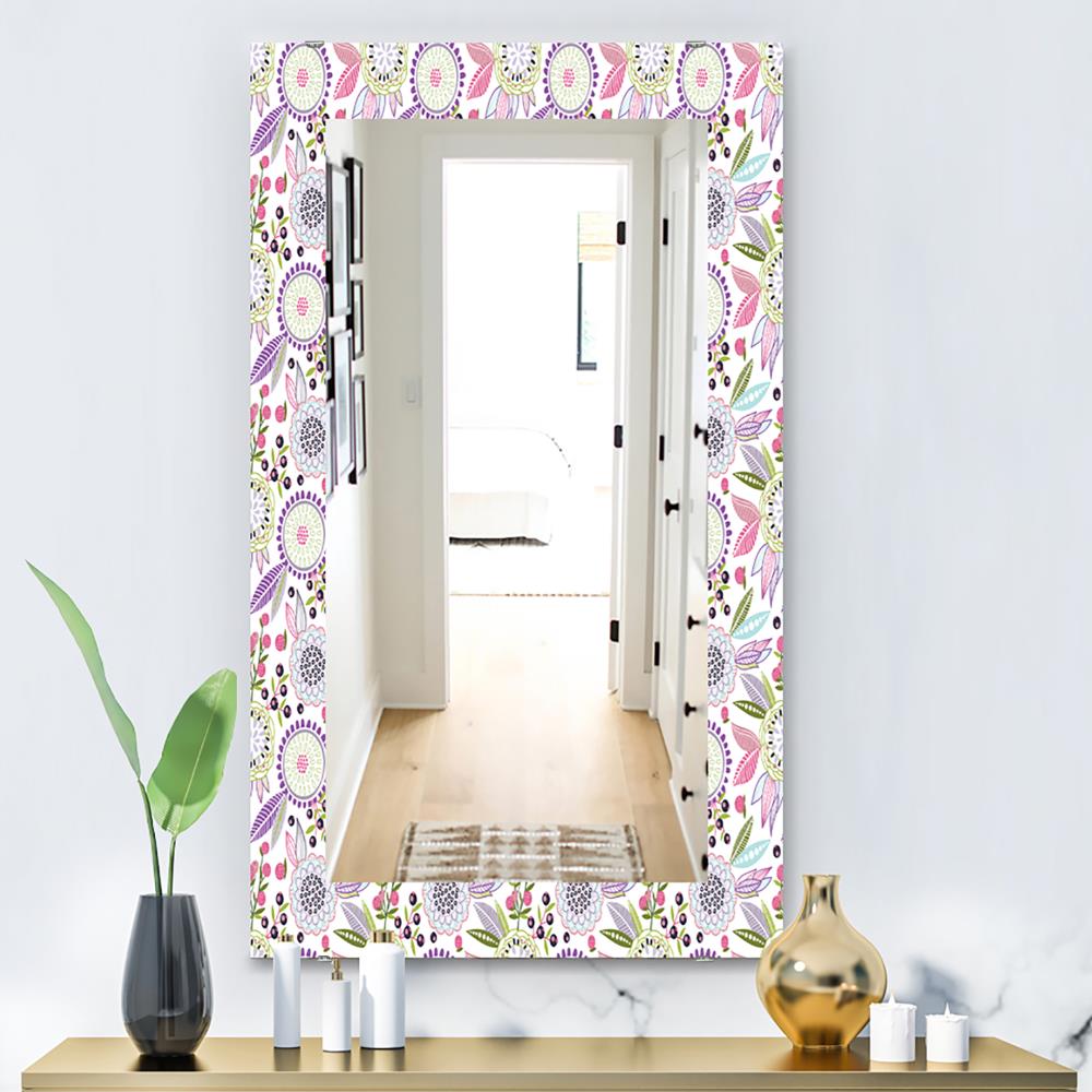 Designart 23.6-in W x 23.6-in H Purple Polished Wall Mirror at Lowes.com
