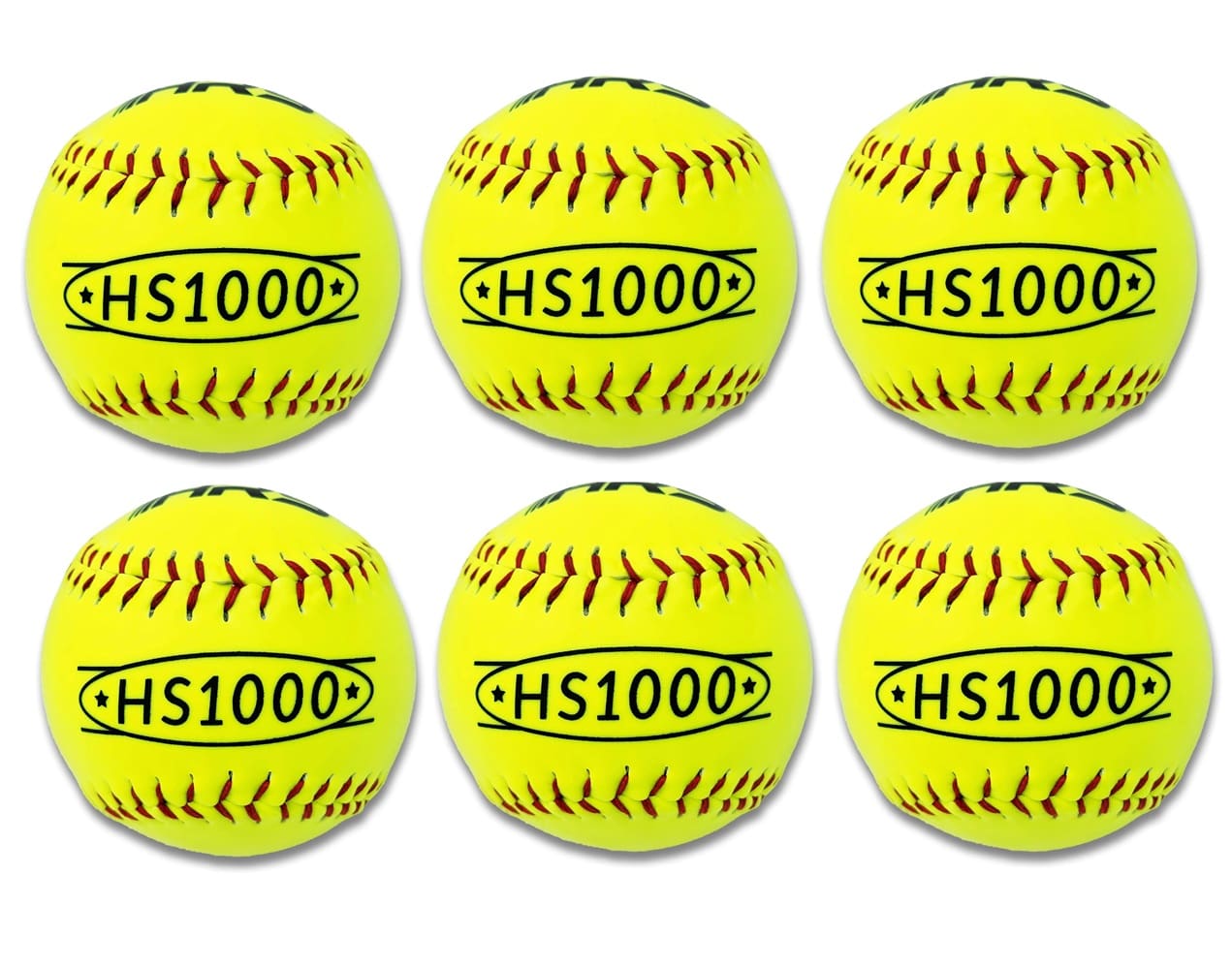 Hit Run Steal  12-inch Practice Softballs - Official Size and Weight 6-Pack