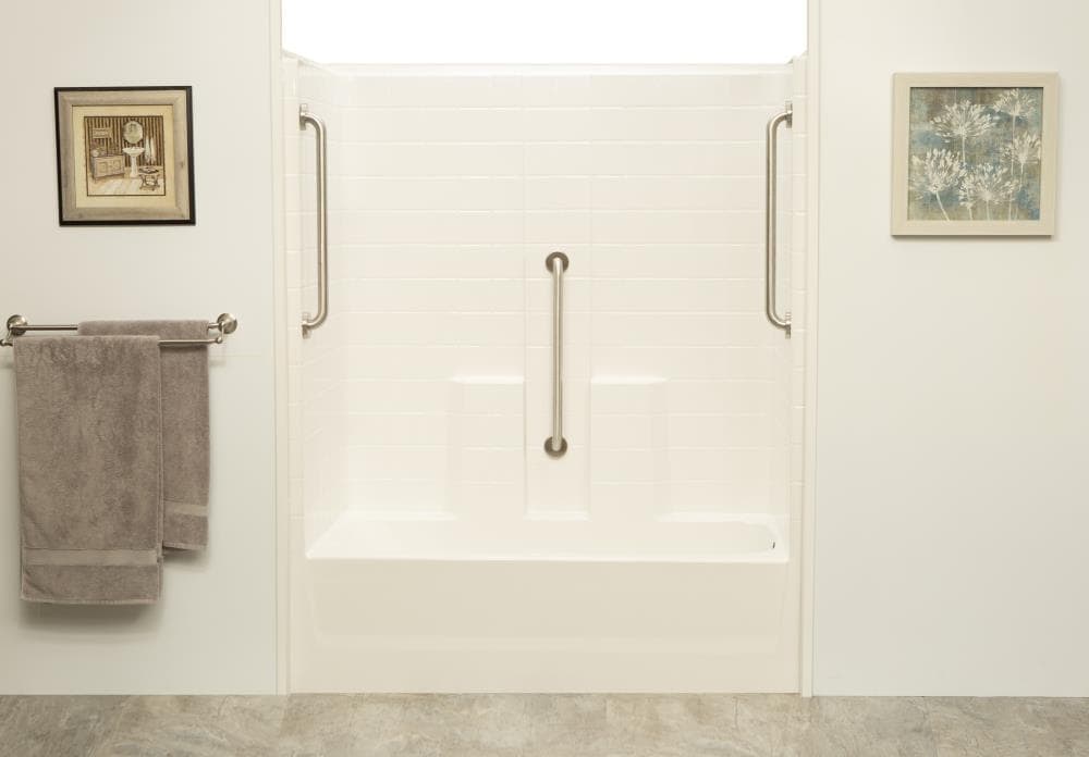 Laurel Mountain Pembroke 60 x 30 White RH Drain One-Piece Tub Shower in ...