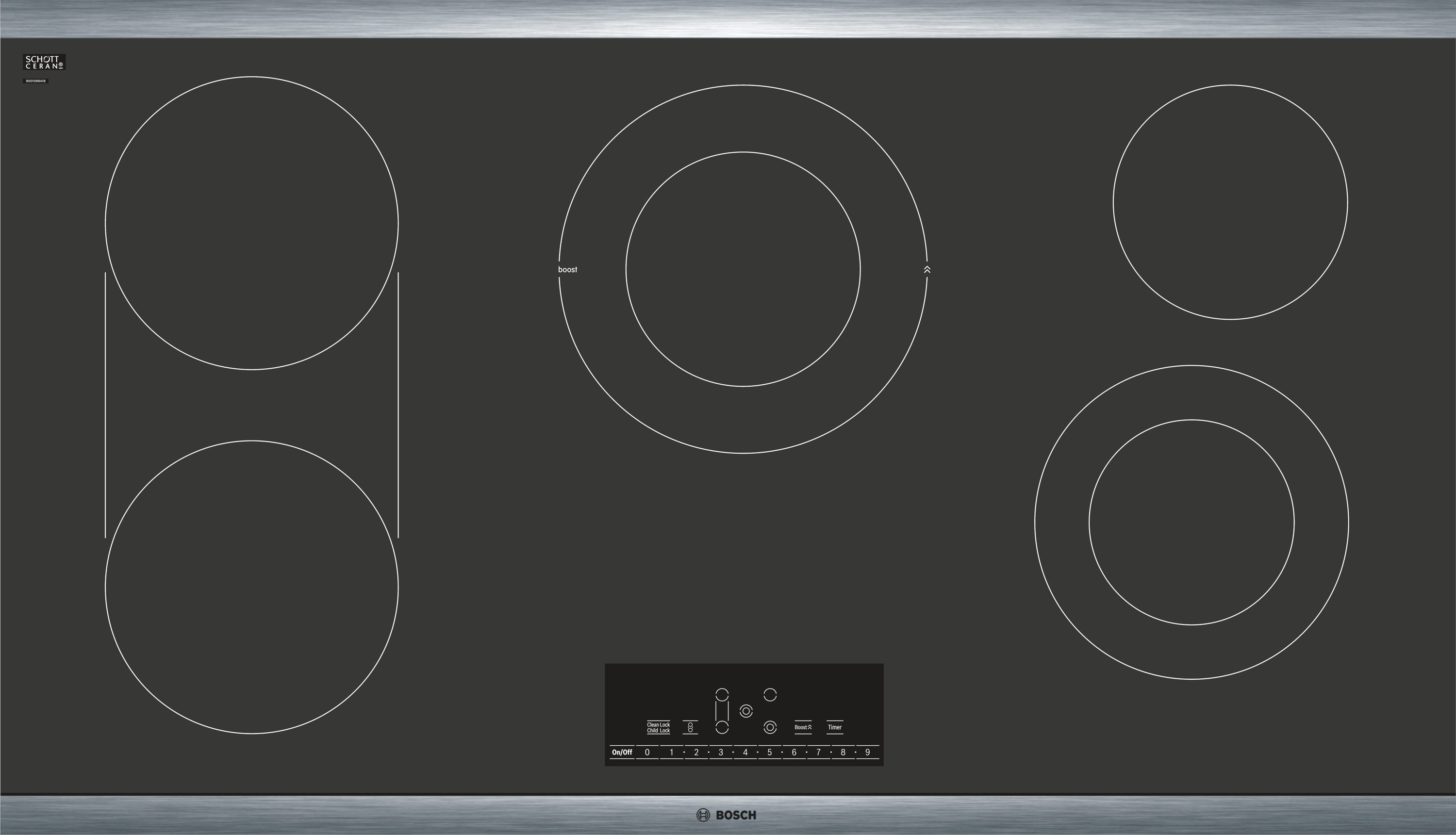 Bosch 800 Series 36 Built-In Electric Cooktop with 5 elements