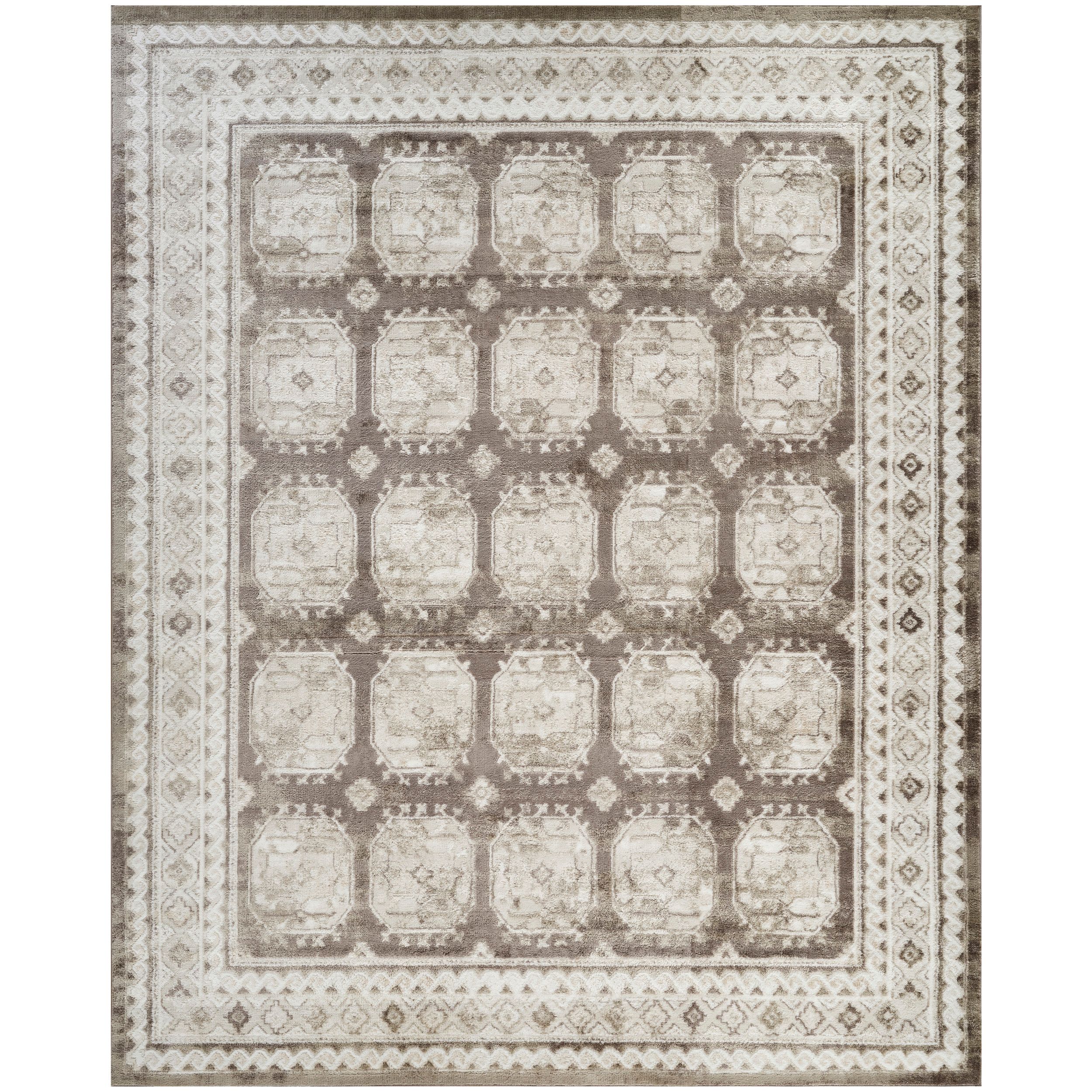  Home Dekor 8 x 10 ft Ivory Brown Indoor Area Rug