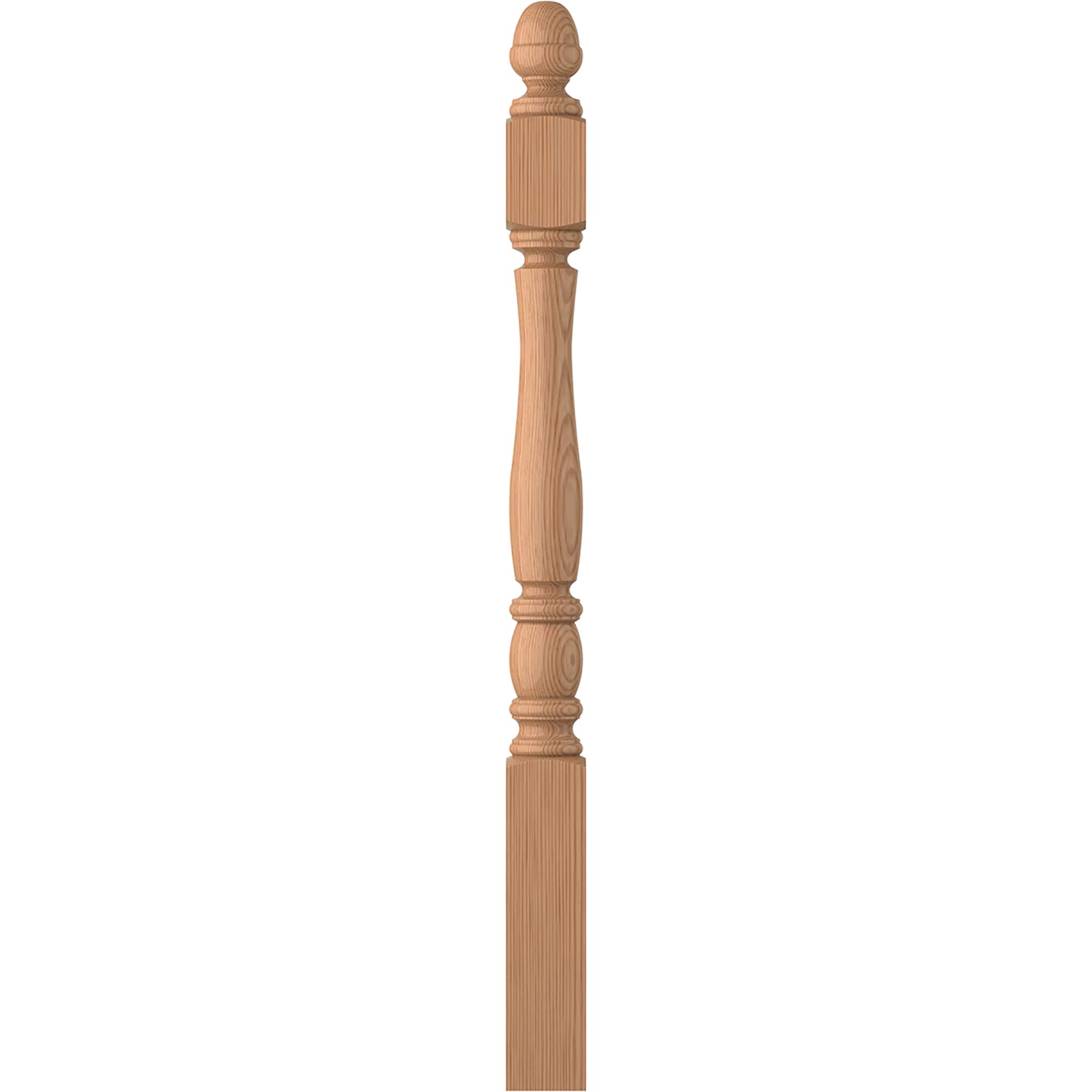 L.J. Smith Stair Systems LJP-3340-AL Briarcliffe 3.5-in x 47.5-in Unfinished Alder Starting Stair Newel Post