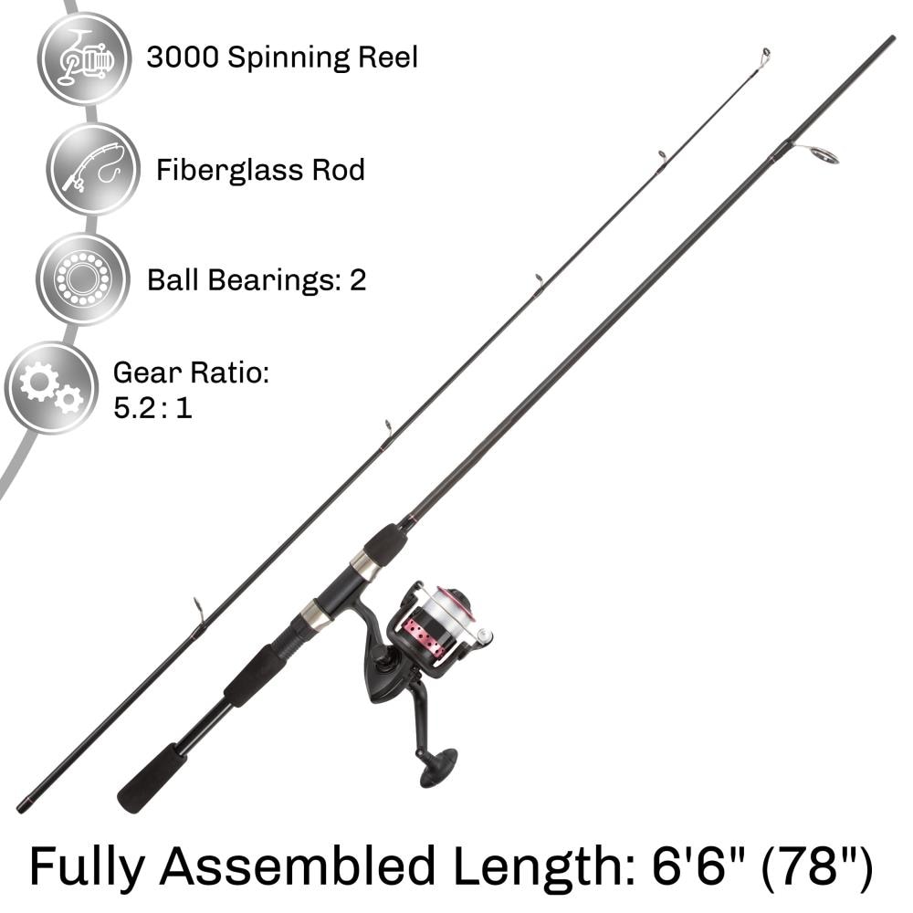 Wakeman Pink 78 Spinning Rod and Reel Combo