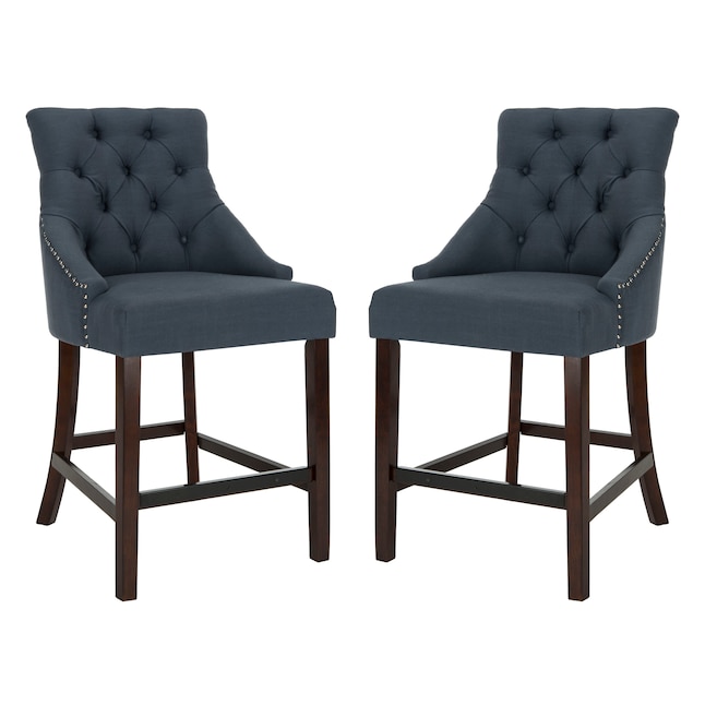 Counter Height Upholstered Bar Stool, Blue Counter Stools With Backs