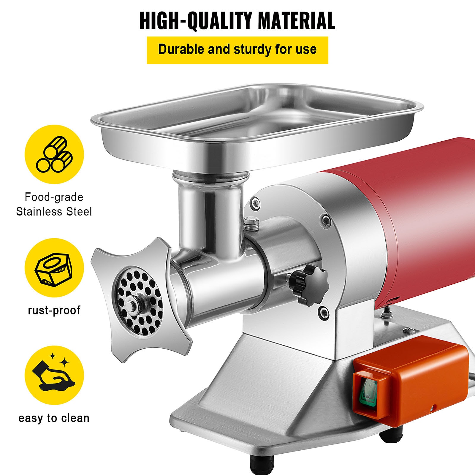 VEVOR 193-Speed Stainless Steel Commercial/Residential Meat Grinder in the Meat  Grinders department at