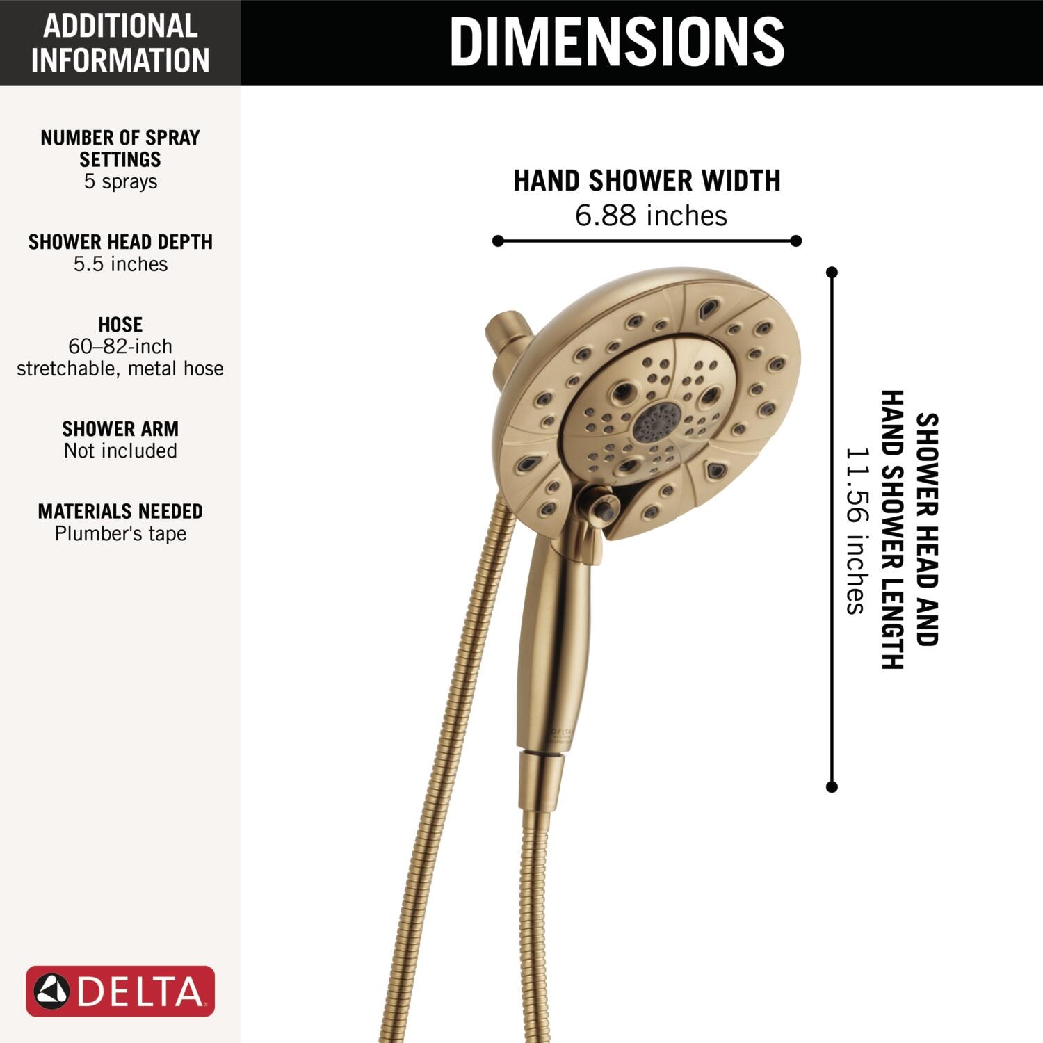 Delta 58480-CZ-PR25-PK Fixed-Showerhead - View #3