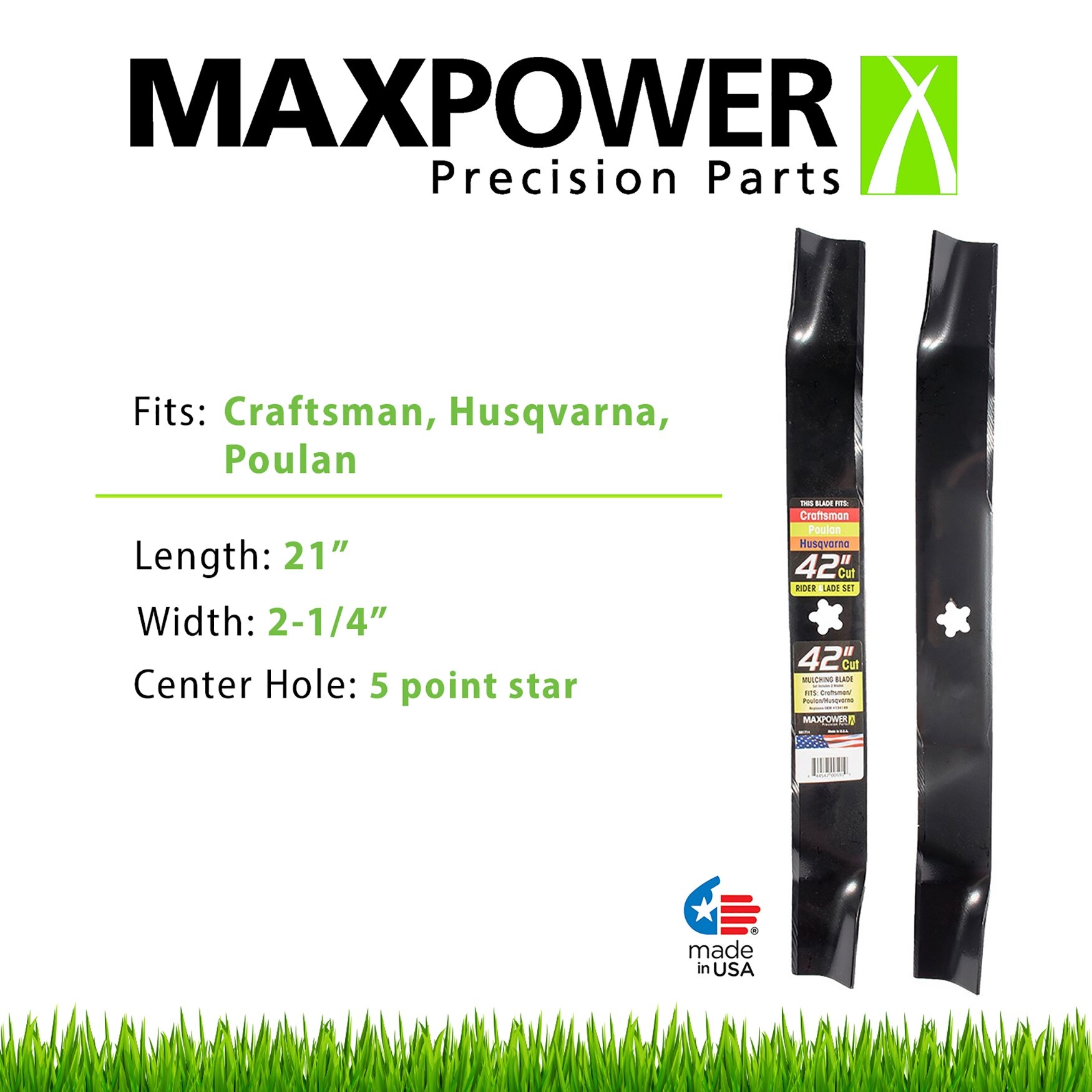 Maxpower 42 In Deck Mulching Mower Blade For Riding Mowertractors 2