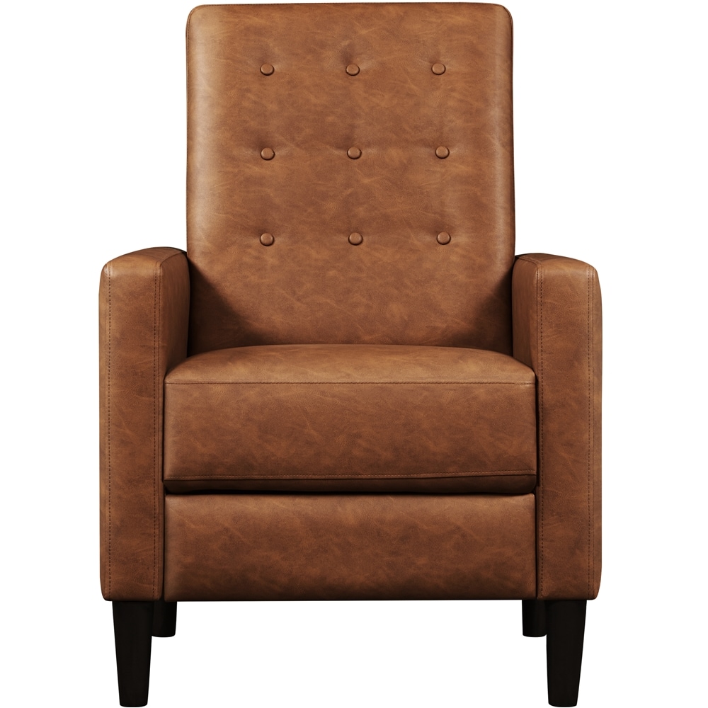 Yaheetech 26.5-in W Brown Faux Leather Recliner Sofa