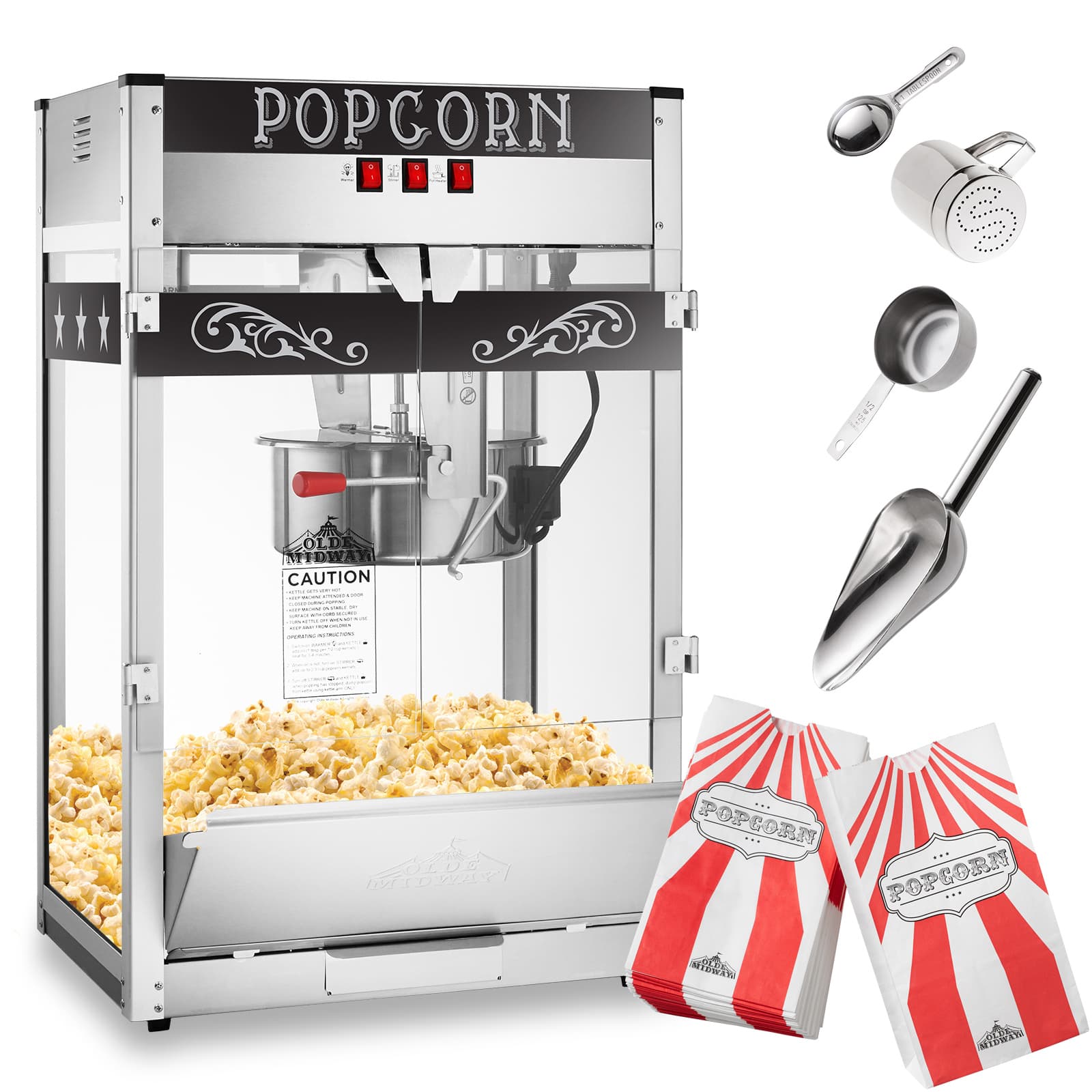 Olde Midway CON-POP-1600-BLK Popcorn-Makers - View #2