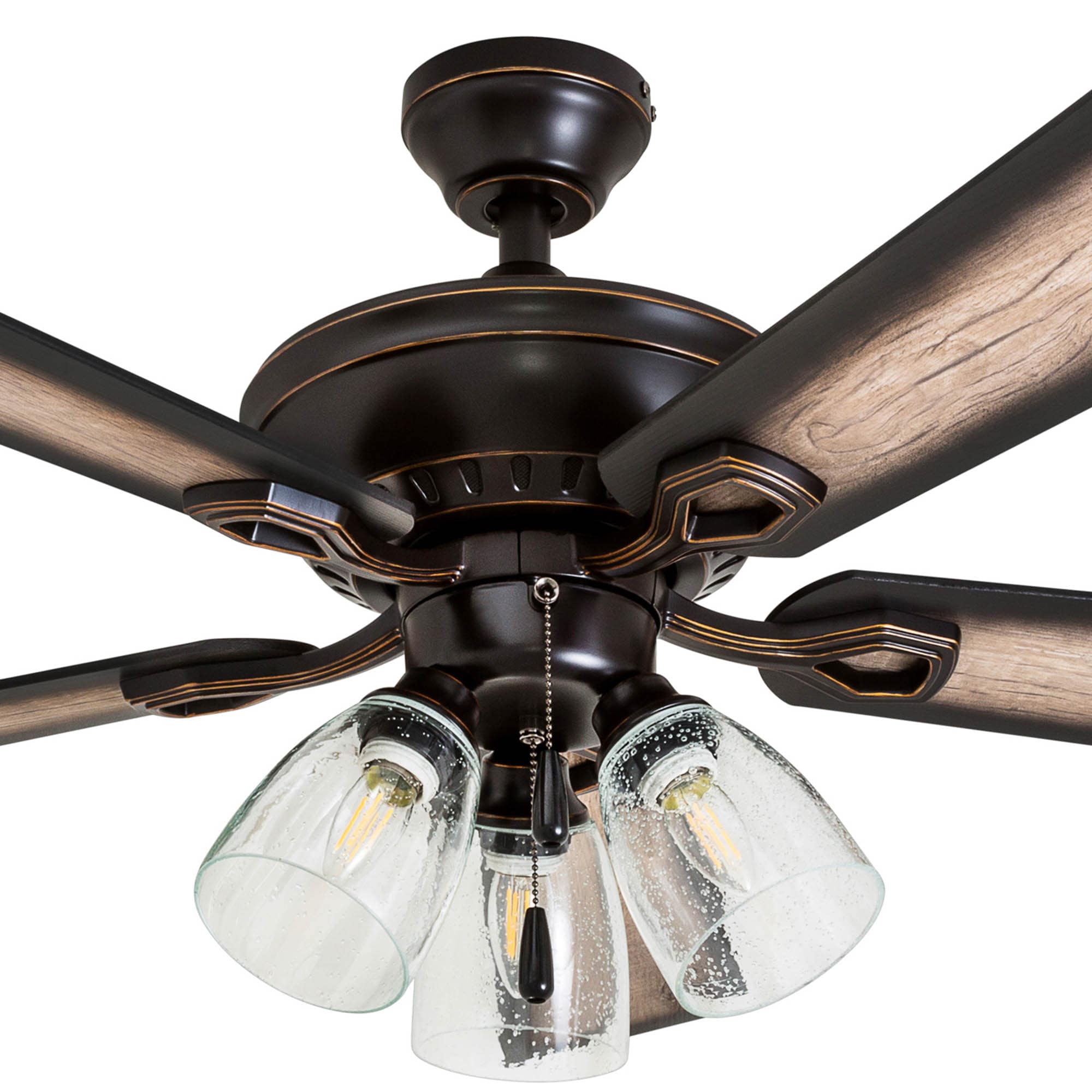 Whitaker Point 52-Inch Oil Rubbed Bronze Ceiling Fan with Driftwood Blades and LED Light