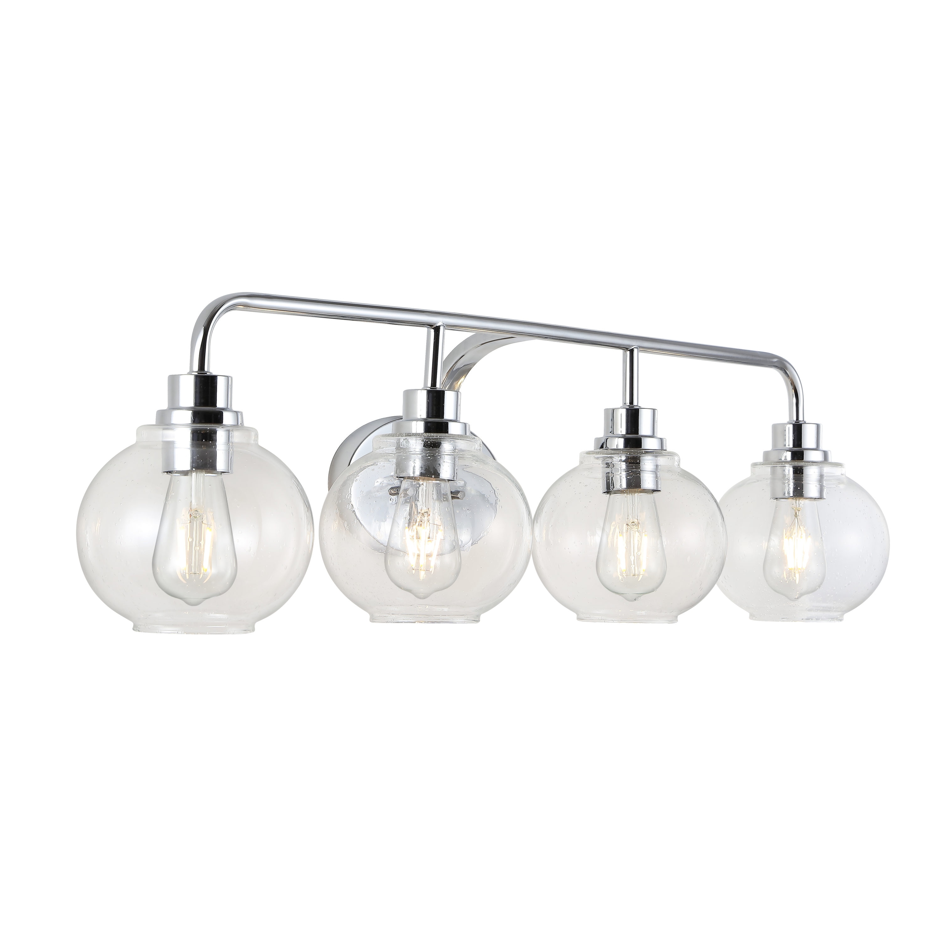 Jonathan Y Sandrine Ironseeded Glass Cottage Rustic 36 In 4 Light Polished Chrome Led Farmhouse 6315