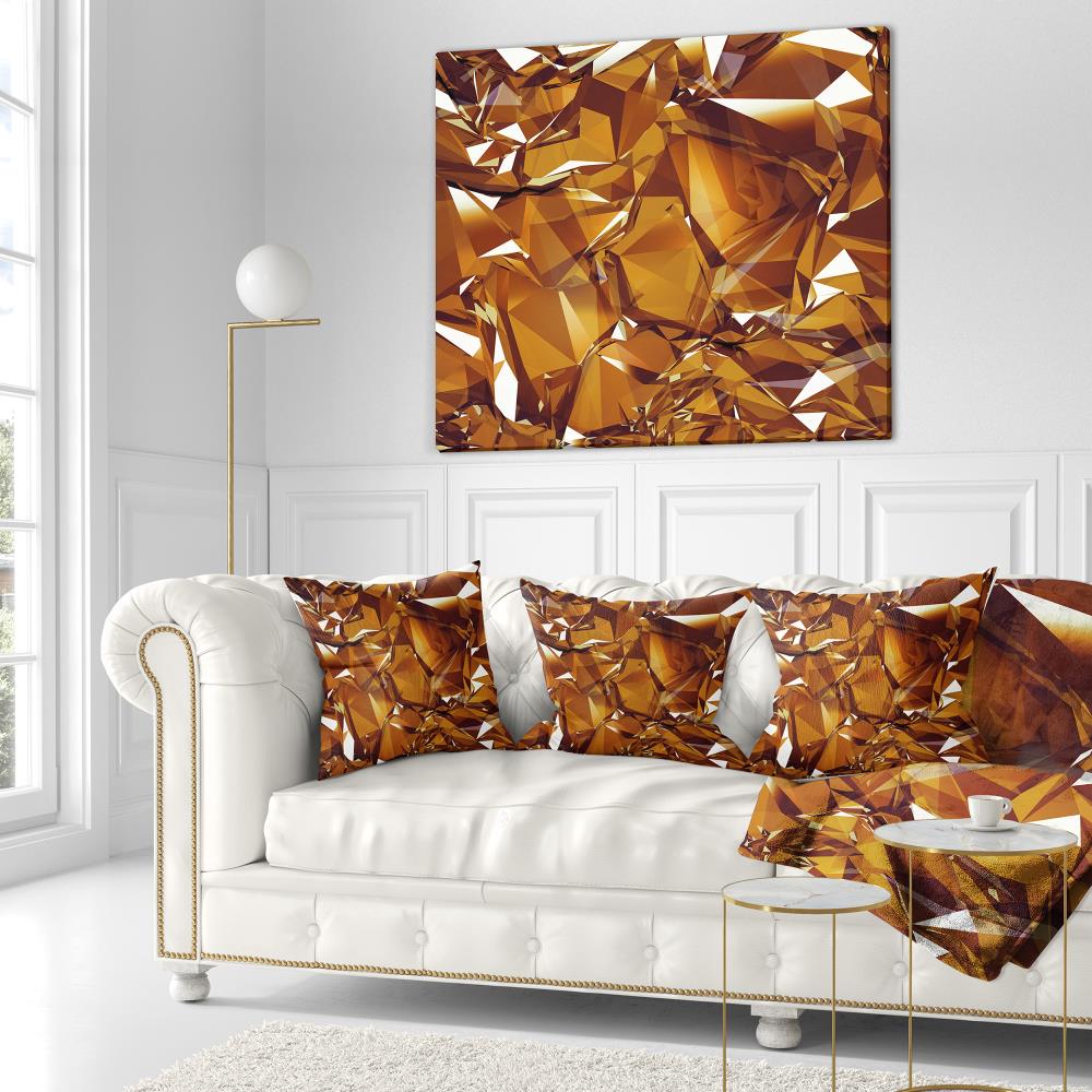 Designart CU15741-16-16 16-in x 16-in Gold Indoor Decorative Pillow