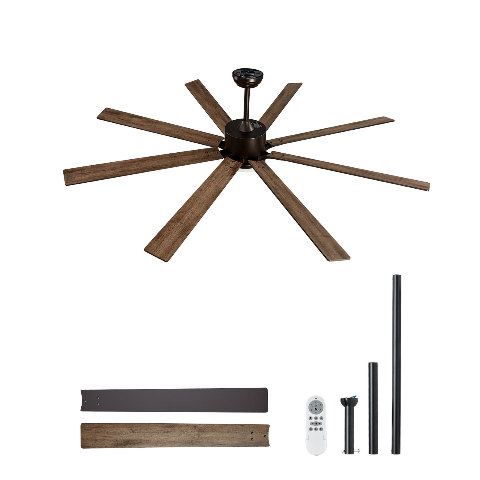 GIVIMO 72-in Ceiling Fan with Light 6-Speed Remote Dimmable 3-Color LED Reversible DC Motor Low Profile Flush Mount Fan for Bedroom Living Room Coffee