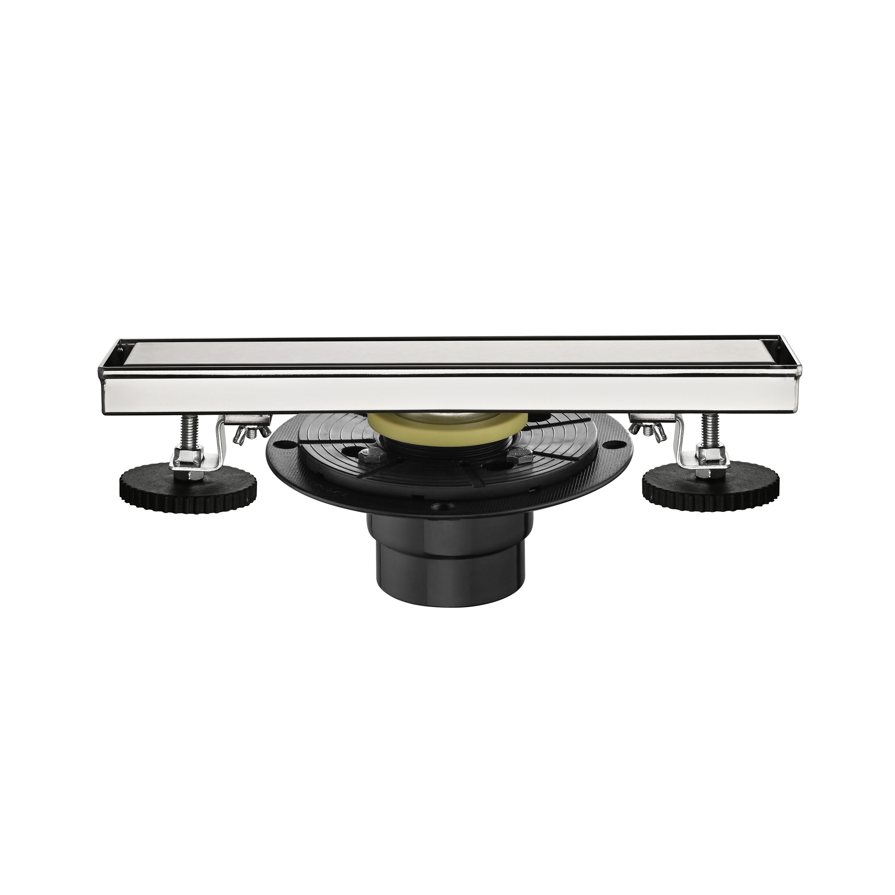 Tatayosi DJ-287S00019 12 Inch Linear Shower Drain with Hair Strainer Leveling Feet and Flange