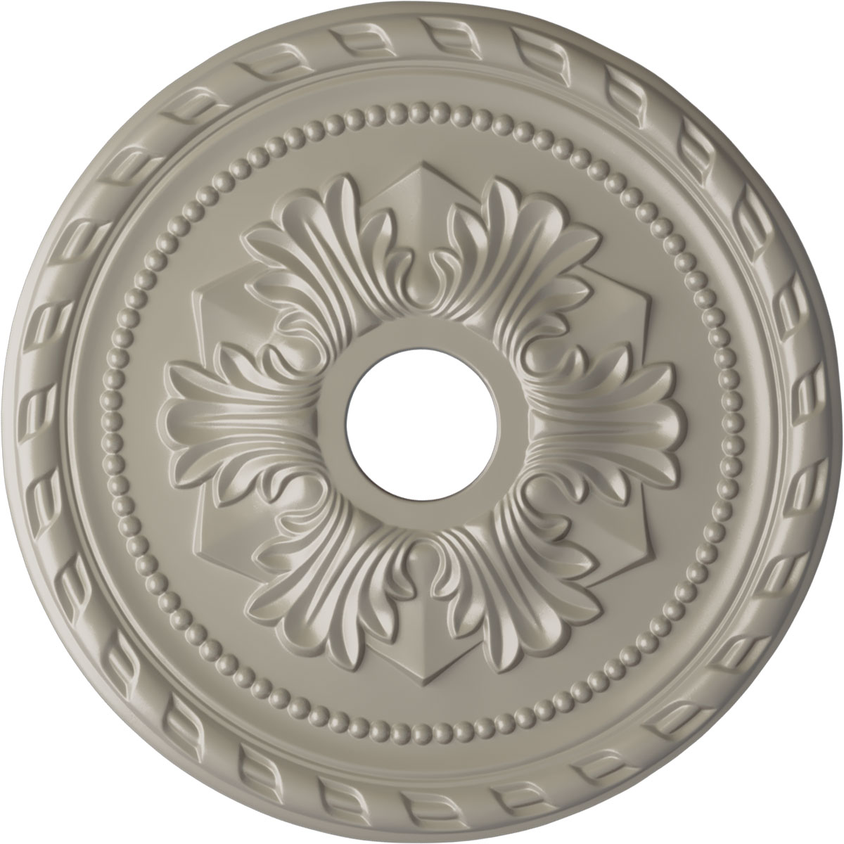 Ekena Millwork CM20PMPWS Palmetto 20.875-in W x 20.875-in L Painted Pearl White Polyurethane Whole Ceiling Medallion