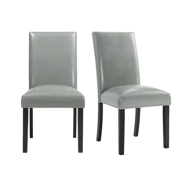 Picket House Furnishings Pia, Black Leather Dining Chairs With Nailhead Trim