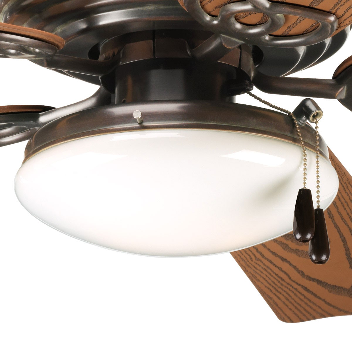 Antique Bronze LED Fan Light Kit with Opal Glass Shade