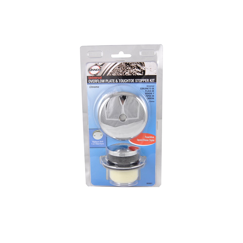 DANCO 2 in. Plastic Touch-Toe Bathtub Drain Stopper in Chrome 80811 - The  Home Depot