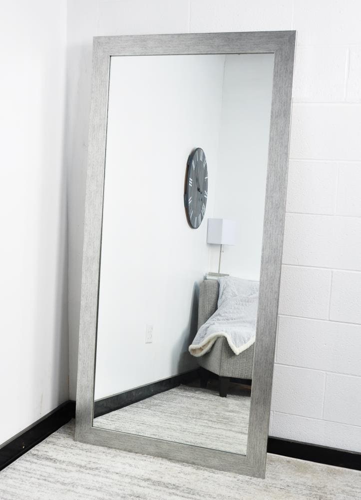 Brandtworks Organic Silver Tall Vanity Wall Mirror 32 In W X 65 5 H Grain Framed Full Length Floor The Mirrors Department At Com - Wall Floor Mirror Frame