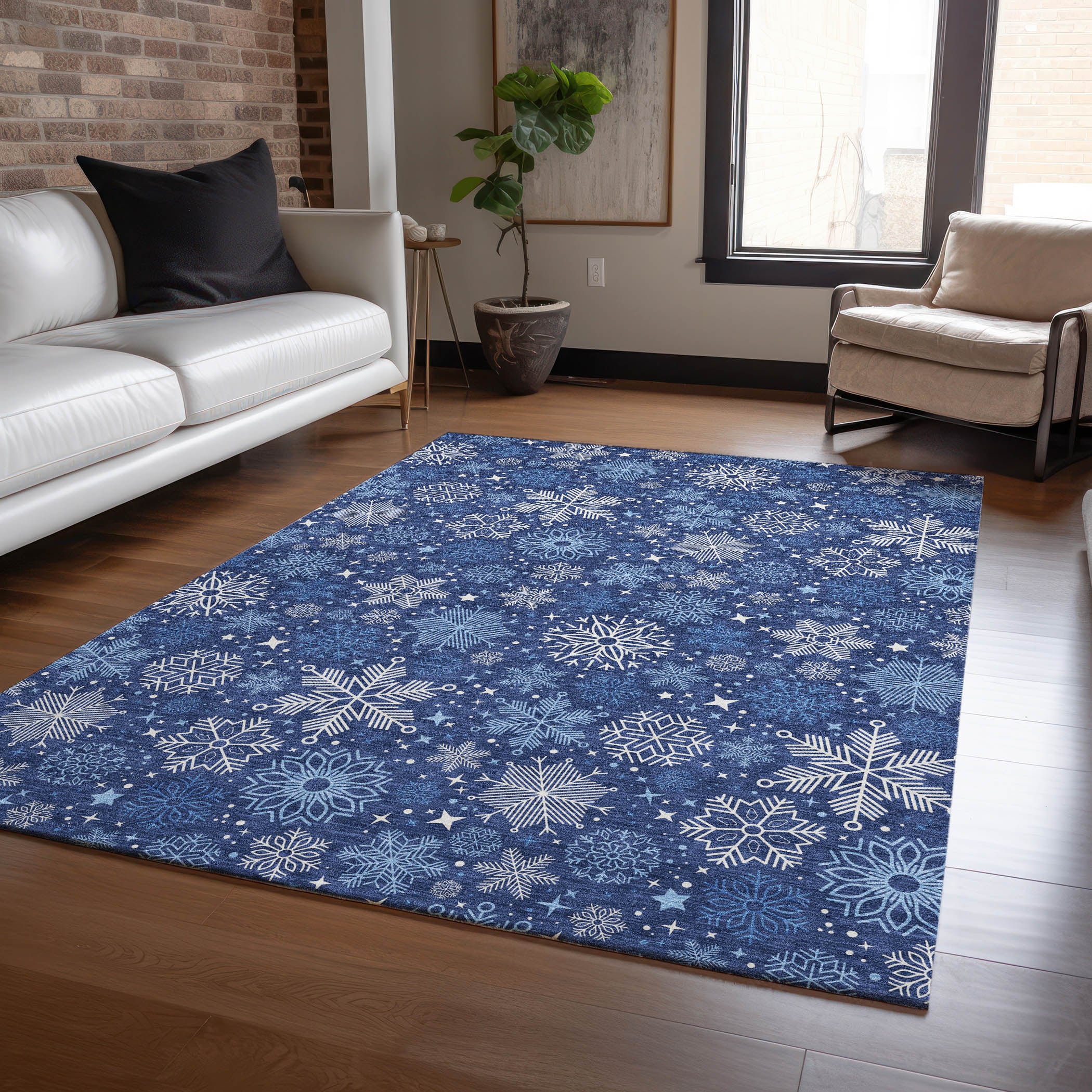 Addison Rugs ACN1823NA9X12 Chantille ACN1823NA 9 x 12 (ft) Loomed Polyester Navy Rectangular Indoor/Outdoor Machine washable Area rug