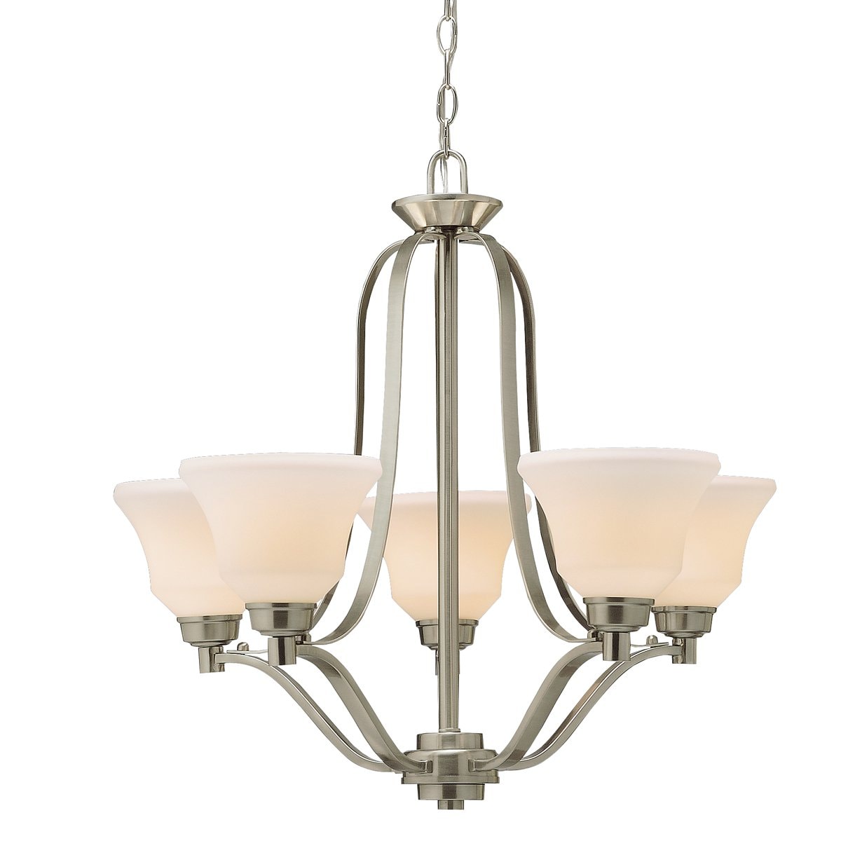 Kichler Langford Brushed Nickel Transitional Etched Glass Bell LED Pendant Light