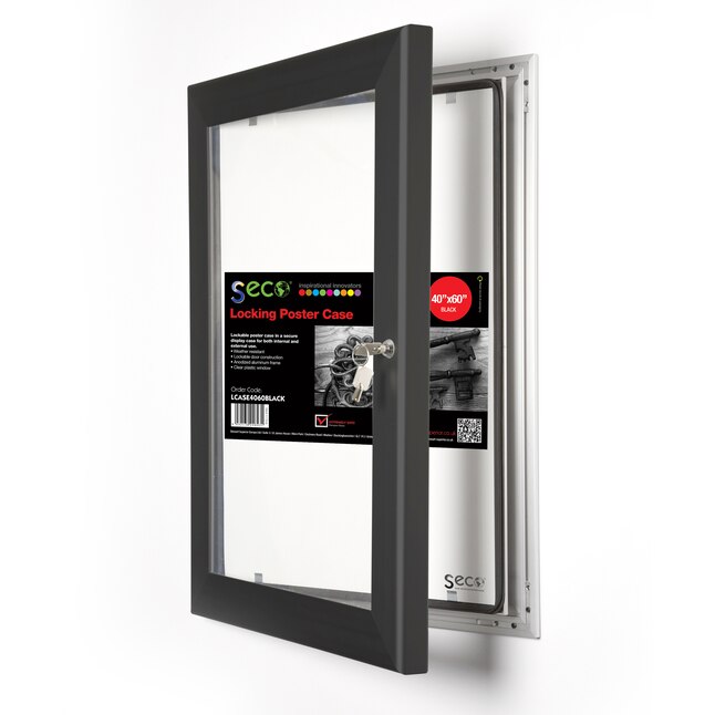 SECO Locking Poster Case 40x60 Black - Securely Display Notices, Menus,  Artwork - Shatterproof Polycarbonate Window - Metal Frame - Ideal for Any  Occasion in the Picture Frames department at