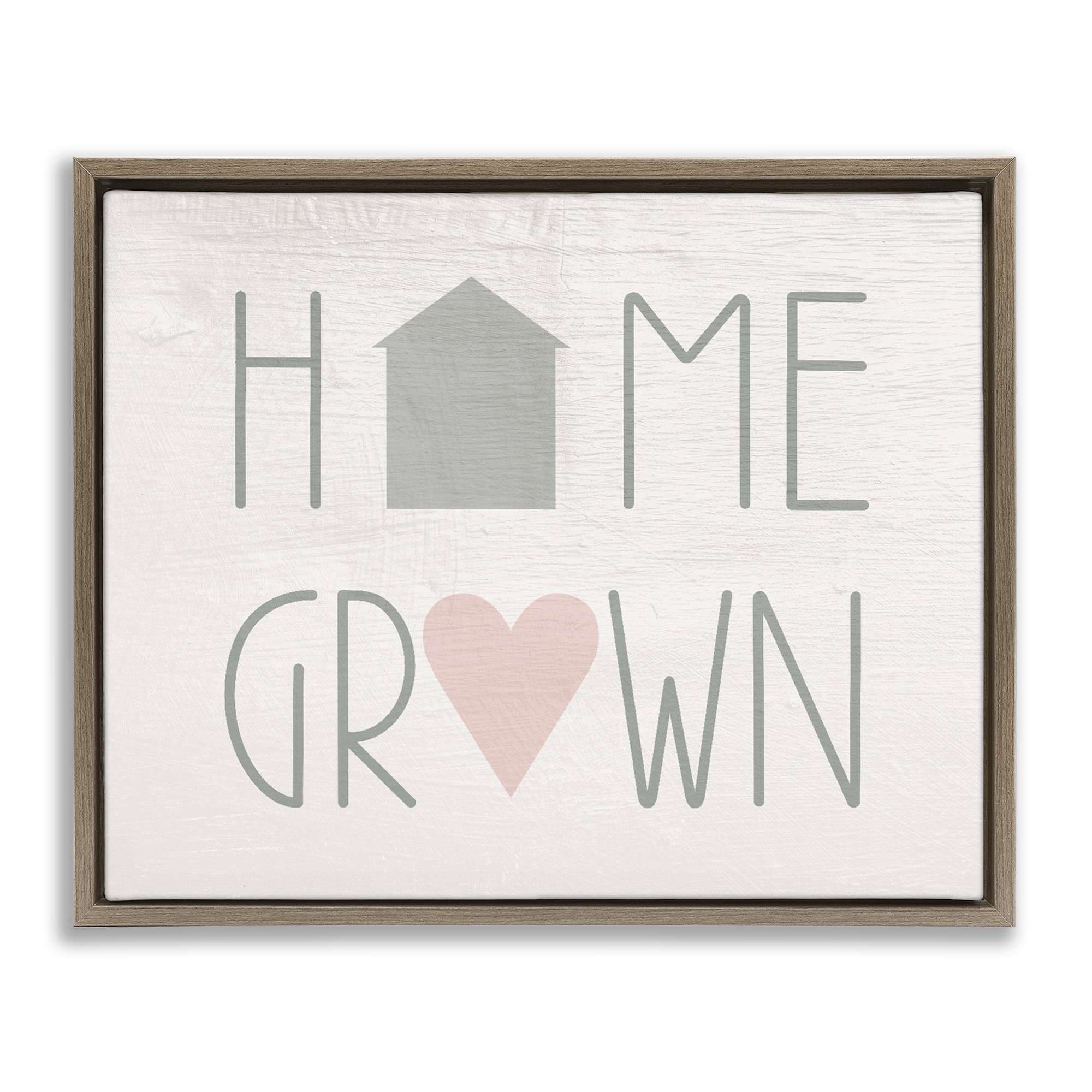 Stupell Industries BT-162-FFE-16X20 Home Grown Country Words Brown Framed Floater Canvas Wall Art By Lil' Rue 21 x 17