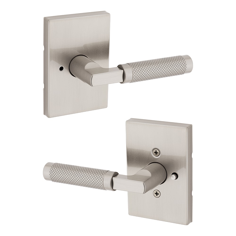Kwikset Signature Series 97301-044 Prava Knurled Satin Nickel Interior Bed/Bath Privacy Door Handle