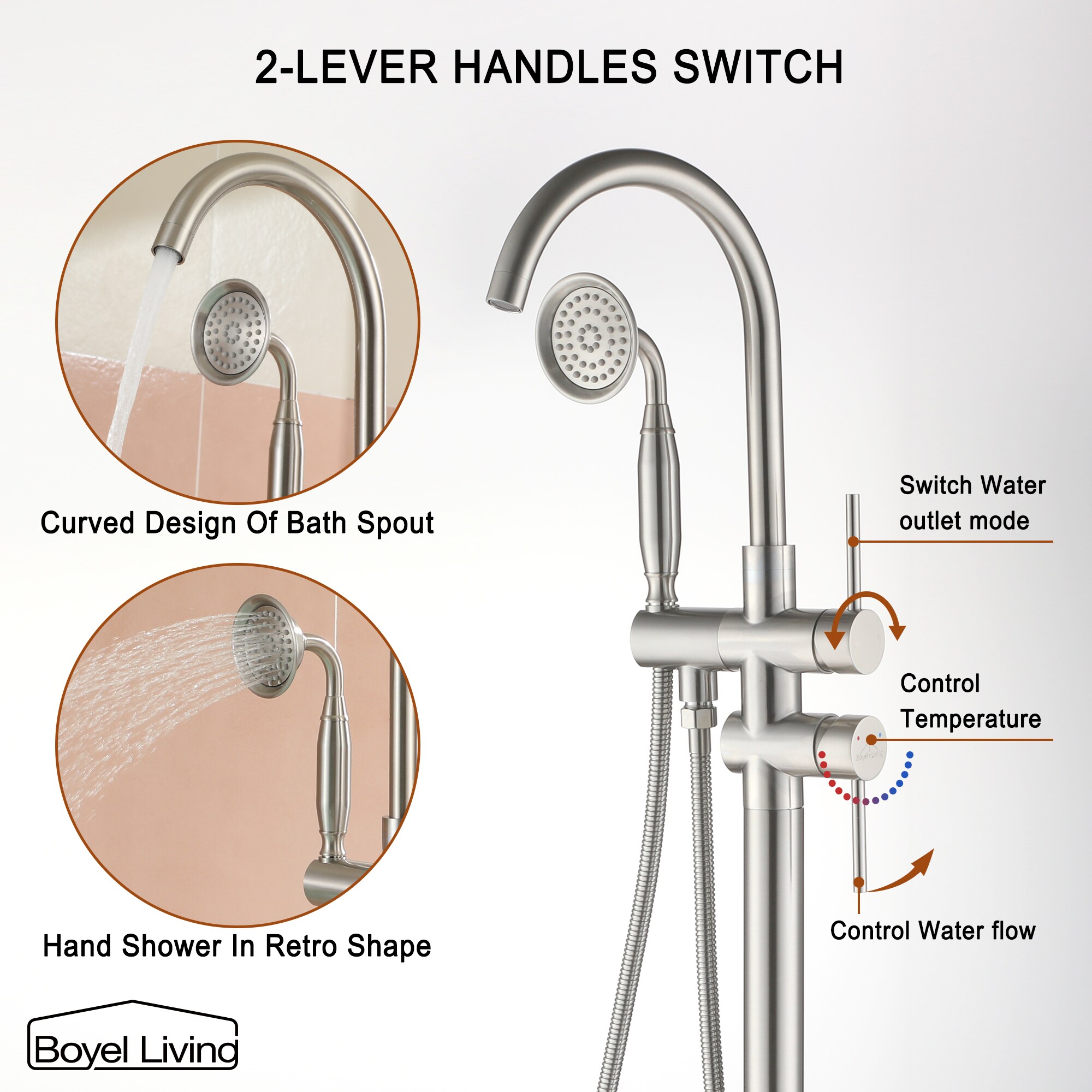 Clihome CHMS-BN-1515-2 Roman-Tub-Faucets - View #6