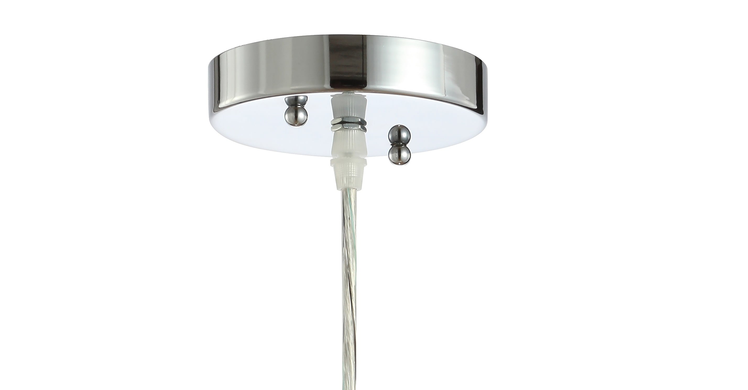 Adjustable Chrome Iron and Glass Bell Shade Pendant Light