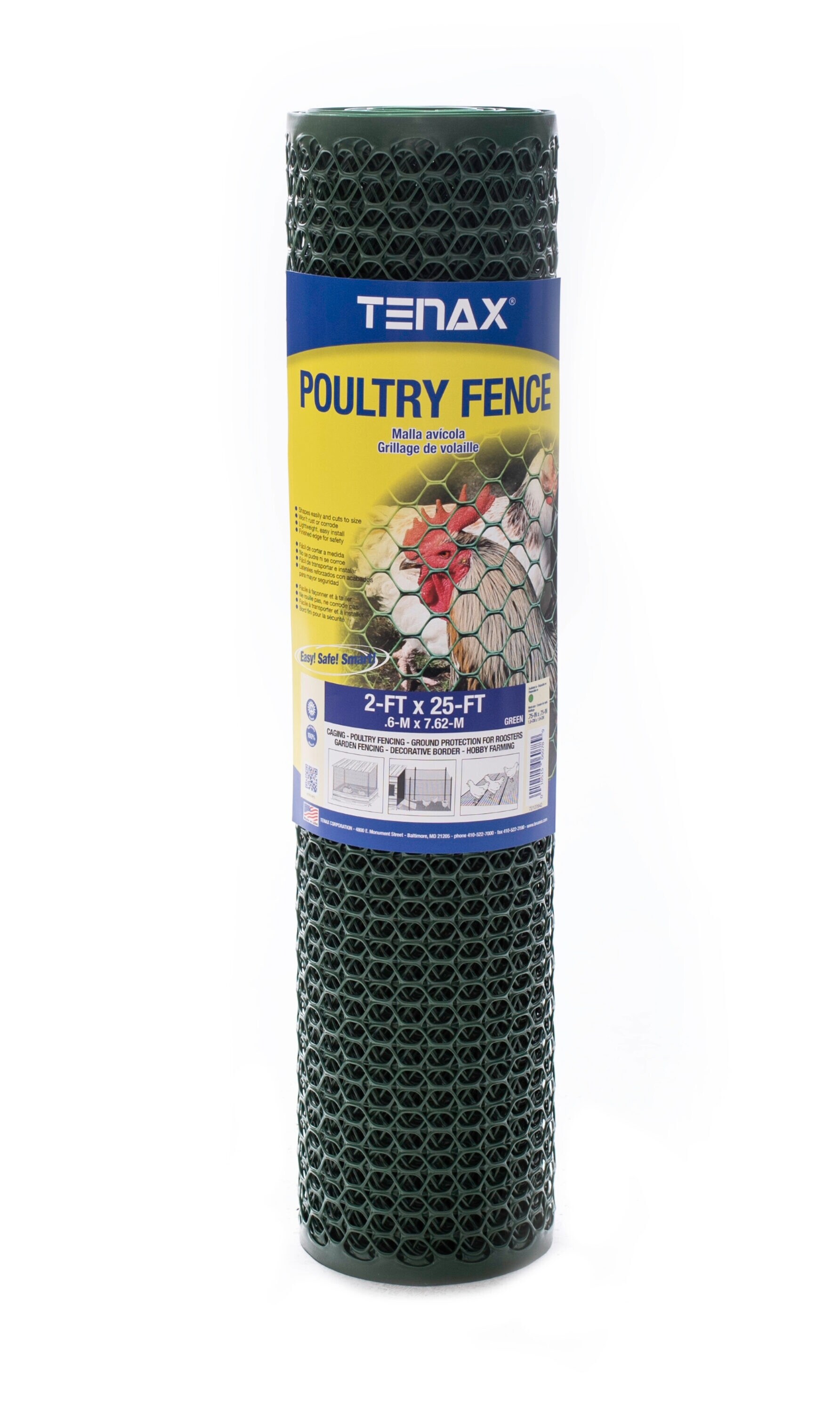 Tenax 2A230088 25-ft x 5-ft Green Plastic Chicken Wire Rolled Fencing