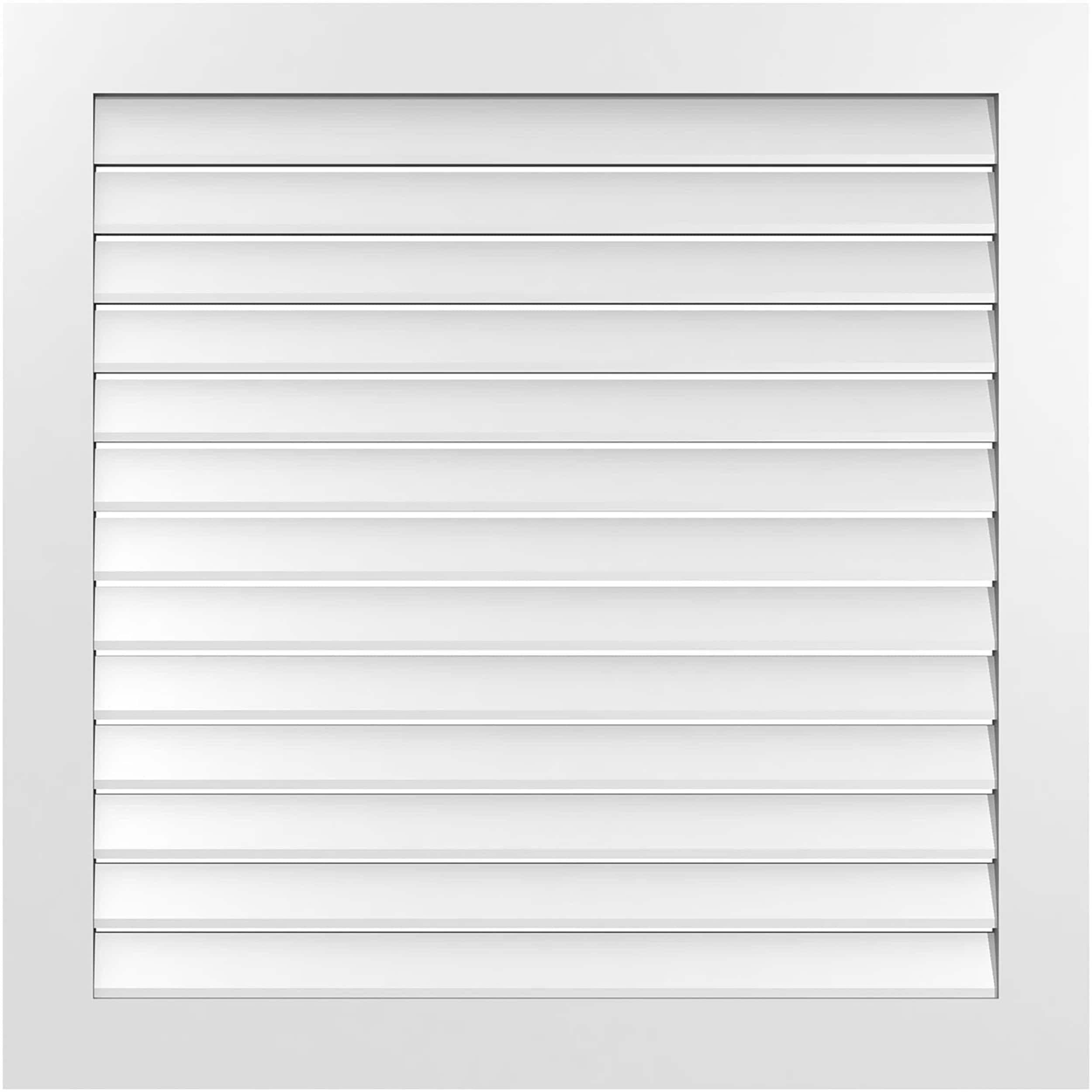 Ekena Millwork GVPVE42X4201SF 42-Inches x 42-Inches Off-white Square PVC Gable Louver Vent