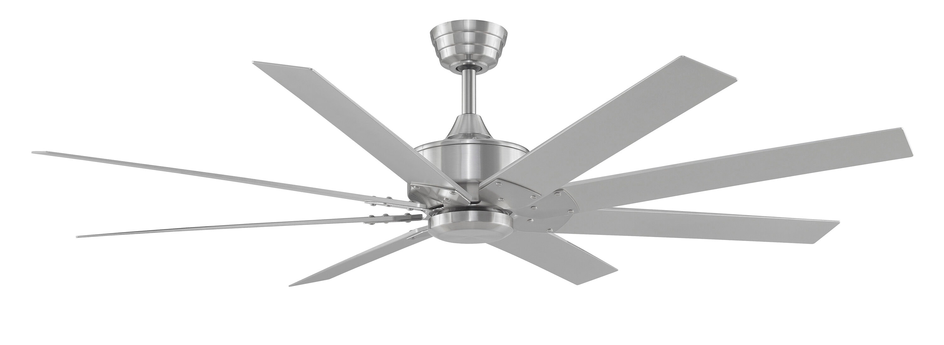 Fanimation TriAire Custom 56-in Silver with Black Blades Color-changing Integrated LED Indoor/Outdoor Smart Propeller Ceiling Fan with Light and Remote (3-Blade) FPD8514SLW-56BLW-LK Sansujyuku sansujyuku.com