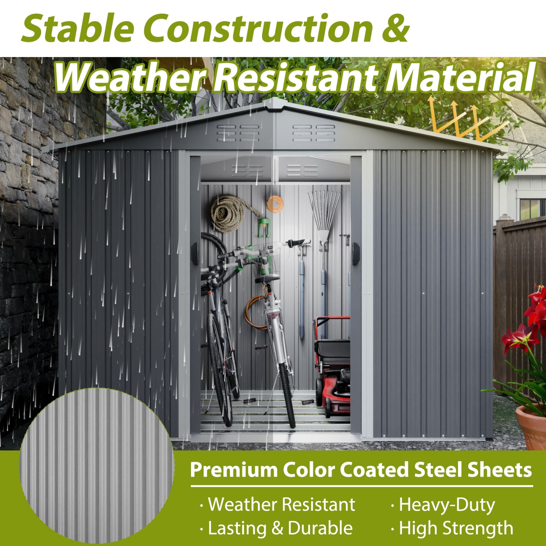 Dexmalle W2505S00034 Metal-Storage-Buildings-Sheds - View #3
