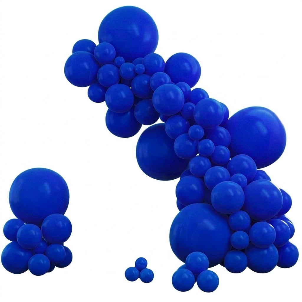 Phyfalip  Blue Balloons Kit 140pcs Assorted Sizes 18 12 10 5 Inch for Arch Garland Birthday Baby Shower Graduation Gender Reveal Retirement Party