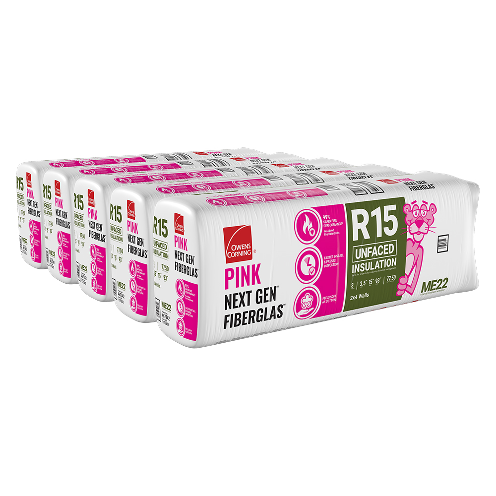 Owens Corning ME22P R- 15 Wall Unfaced Fiberglass Batt Insulation 77.5-sq ft ( 15-in W x 93-in L)