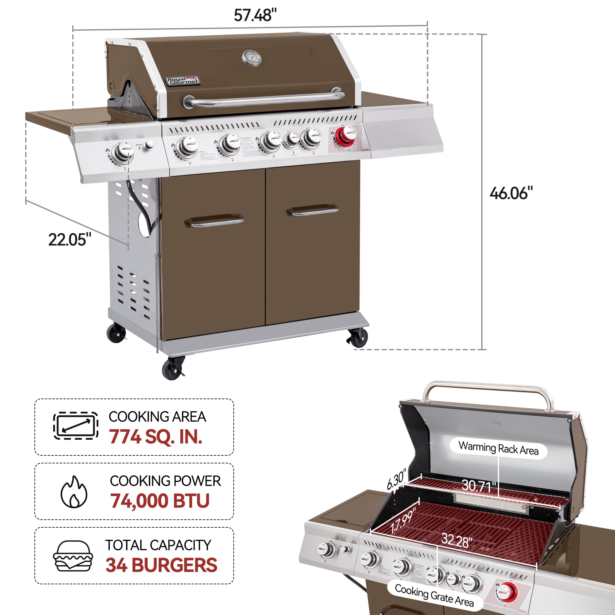 Royal Gourmet GA5403C Gas-Grill - View #15