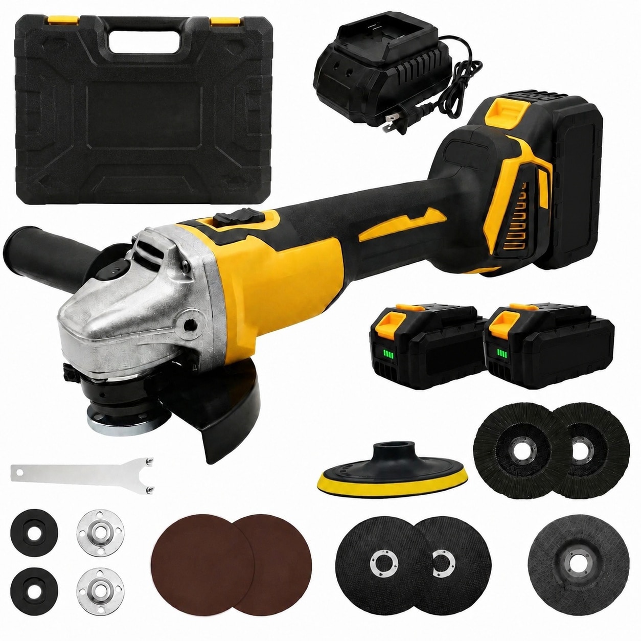 Ahfiwaso  Brushless Cordless Angle Grinder 3 8 Inch Variable Speed Power Tool Compatible with 18V power cells for Cutting Grinding Polishing and