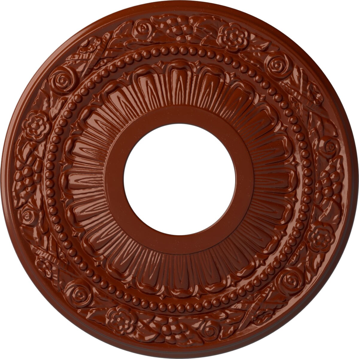 Ekena Millwork CM12NAFIF Nadia 12.125-in W x 12.125-in L Painted Firebrick Polyurethane Whole Ceiling Medallion