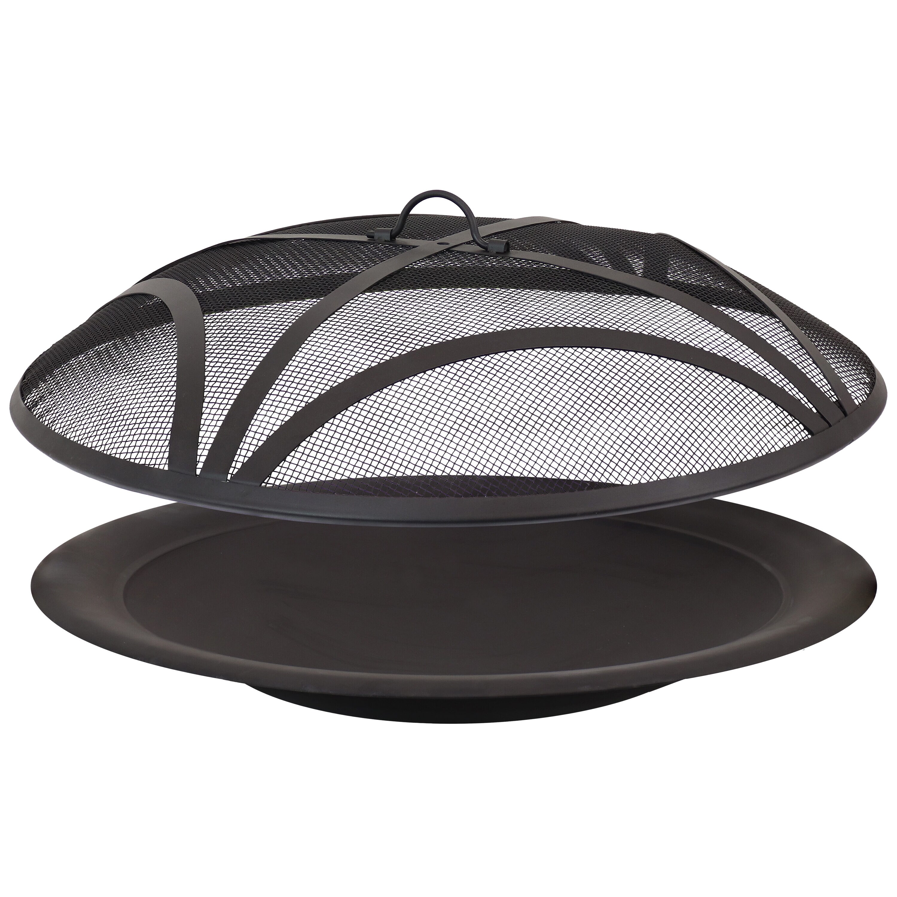 Sunnydaze Decor NB-190-913 39-in W Black Steel Wood-Burning Fire Pit