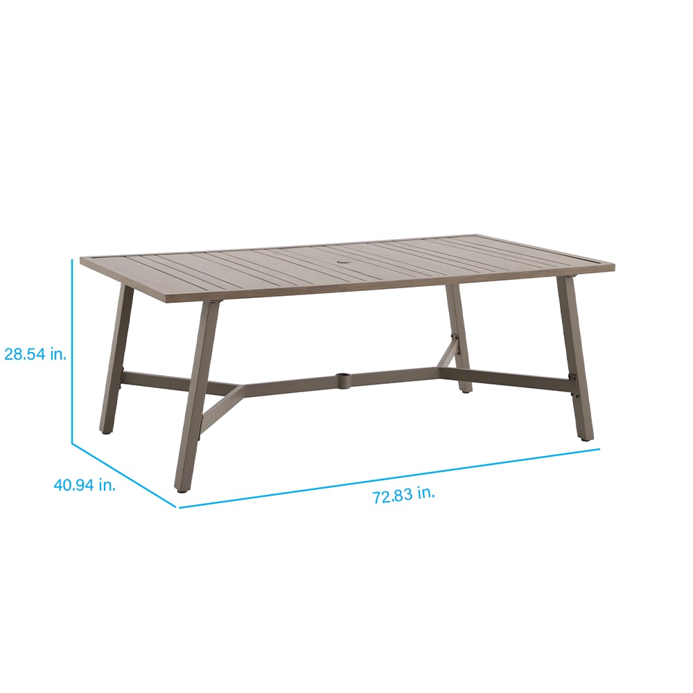 allen + roth Townsend Rectangle Outdoor Dining Table 40.94-in W x 72.83 ...