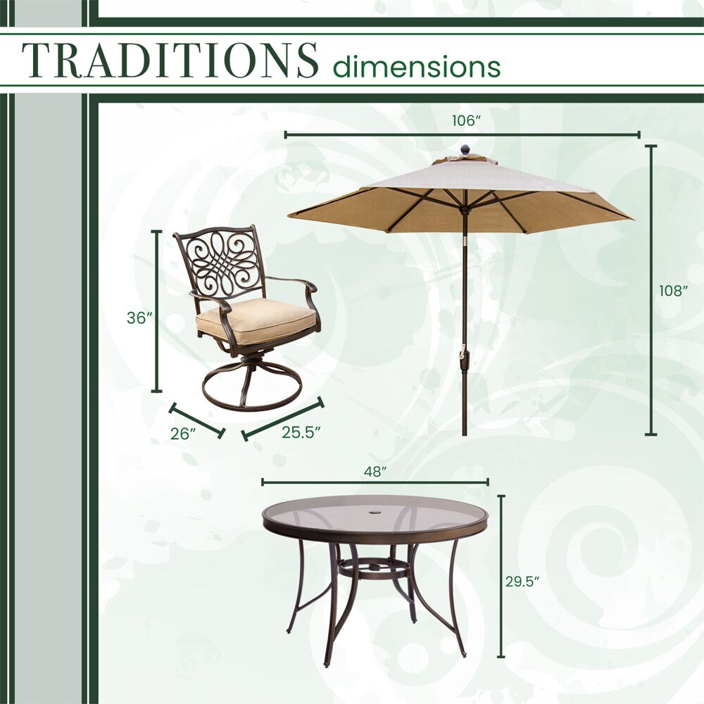 Hanover TRADDN5PCSWG-SU Patio-Dining-Sets - View #3
