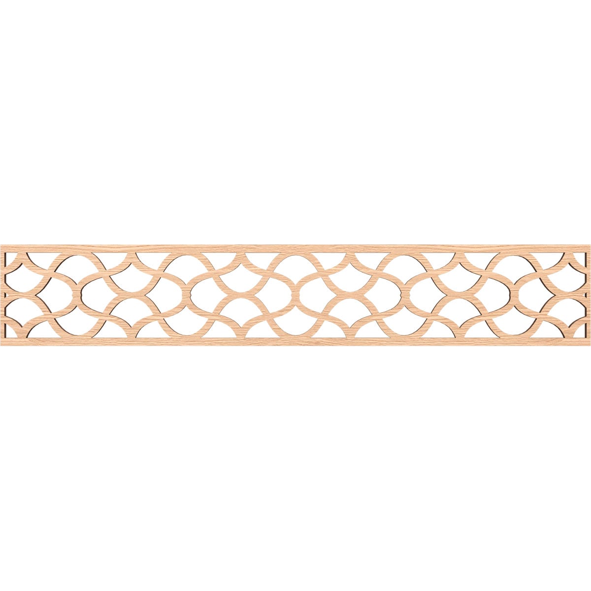 Ekena Millwork MLDB08X46RSTRO Resort Fretwork Flat Trim 8-in x 3.89-ft Red Oak Brown Unfinished 2157111 Pierced Wall Panel Moulding